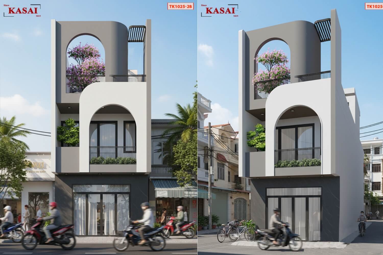 Nhà 2 tầng 1 tum 4 phòng ngủ 5x20