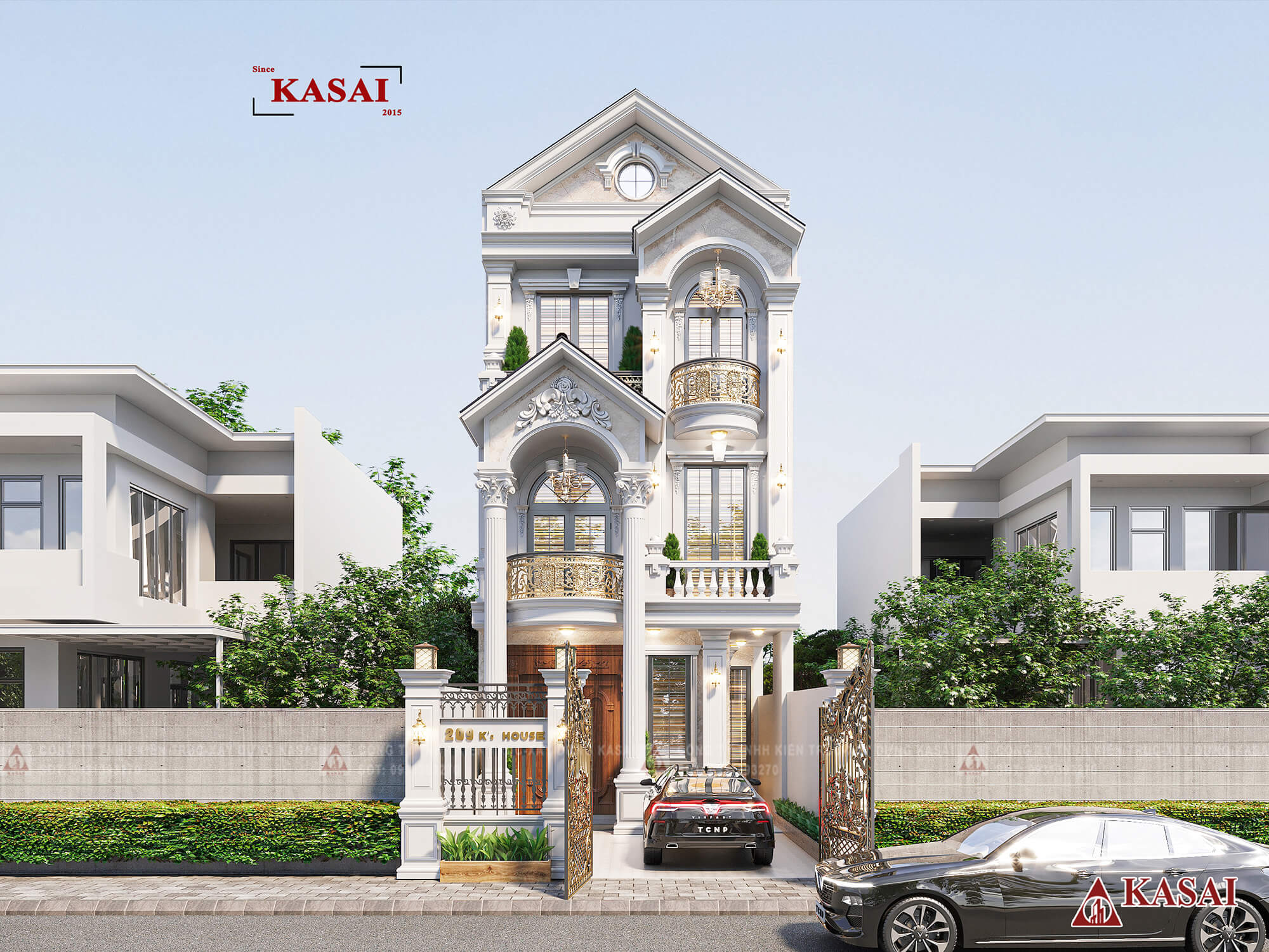 Mê mẩn với nhà tân cổ điển mặt tiền 6m sang trọng đẳng cấp