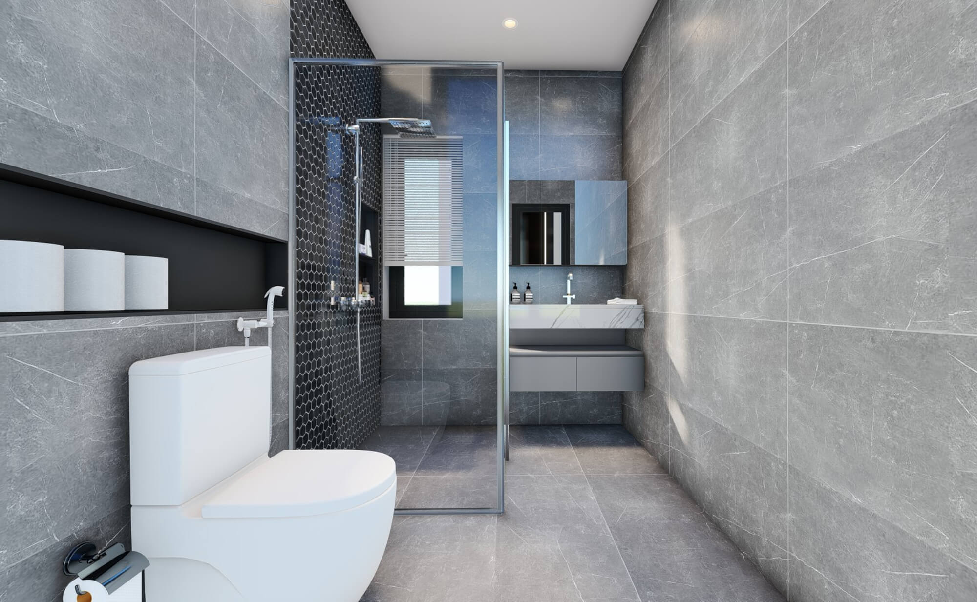 Phòng WC 4 nhà 2 tầng 6x20 4 phòng ngủ