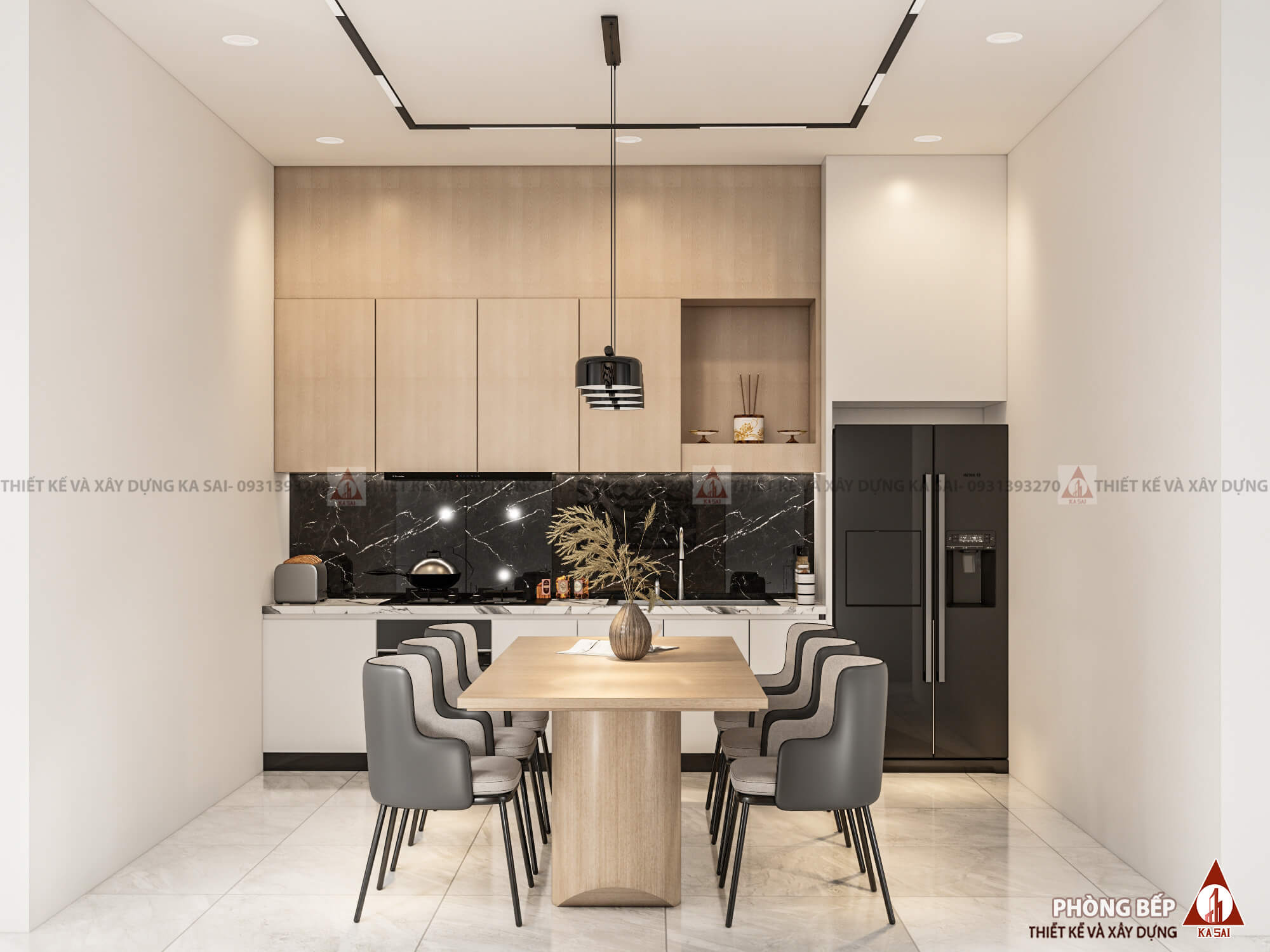Phòng bếp nhà ống 5x20 3 tầng 3 phòng ngủ 1 phòng thờ