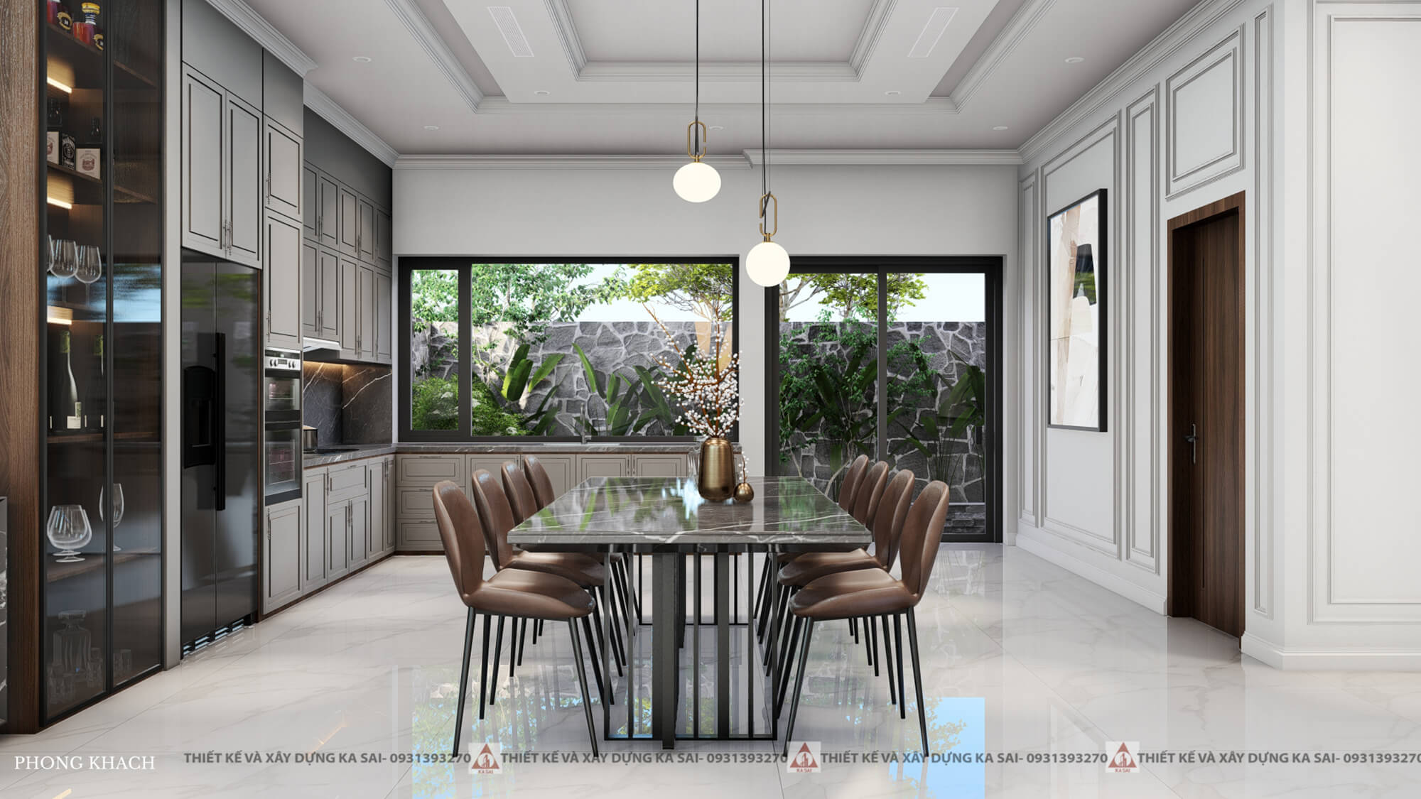 Phòng bếp biệt thự 10x20