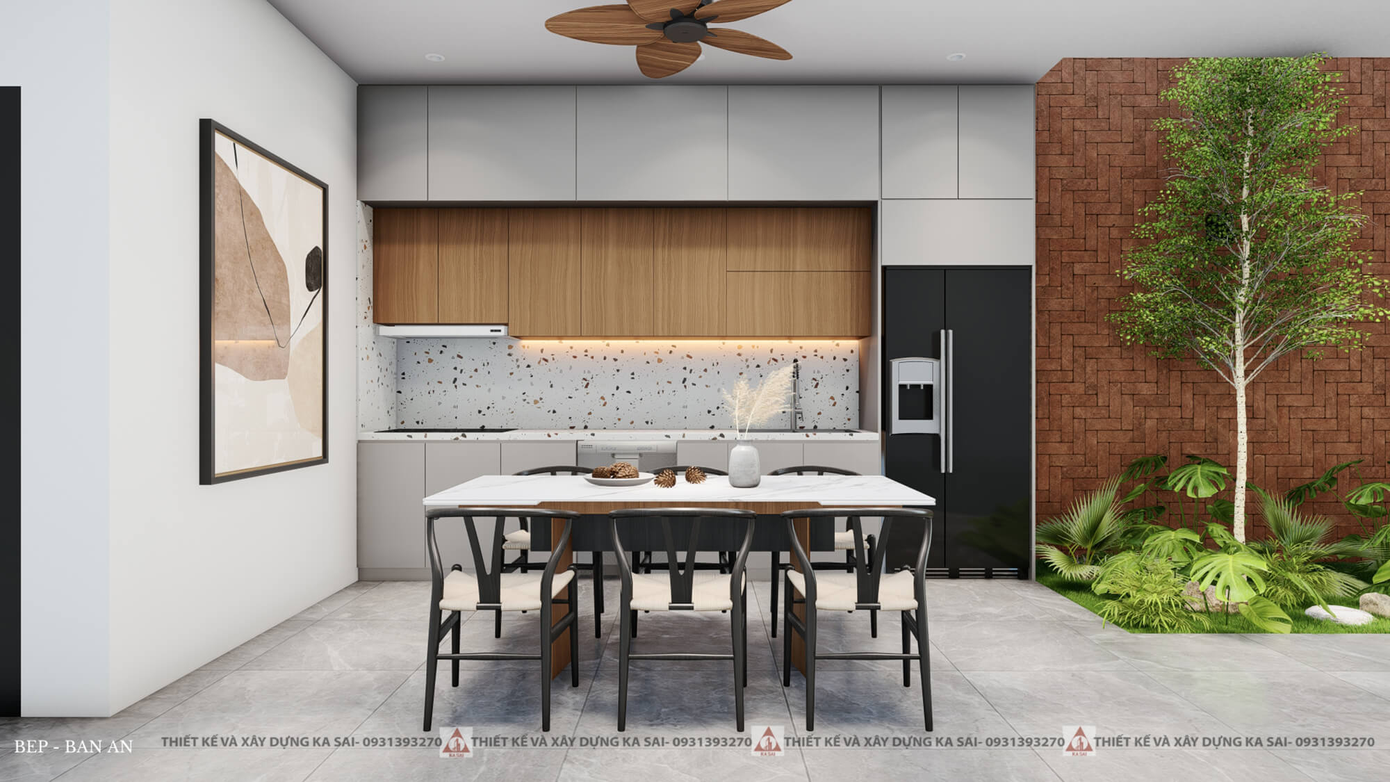 Phòng bếp mẫu nhà cấp 4 5x15 2 phòng ngủ