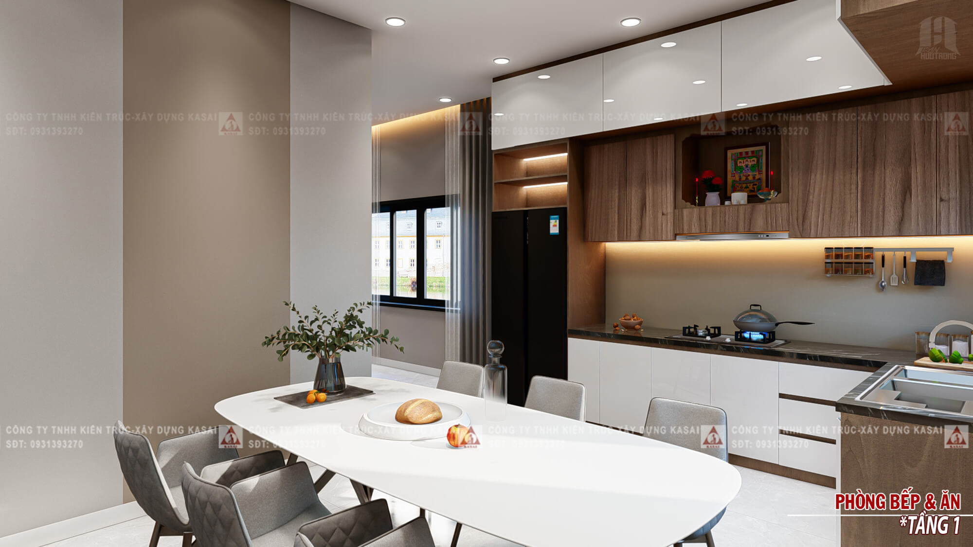 Phòng bếp nhà cấp 4 5x20 2 phòng ngủ