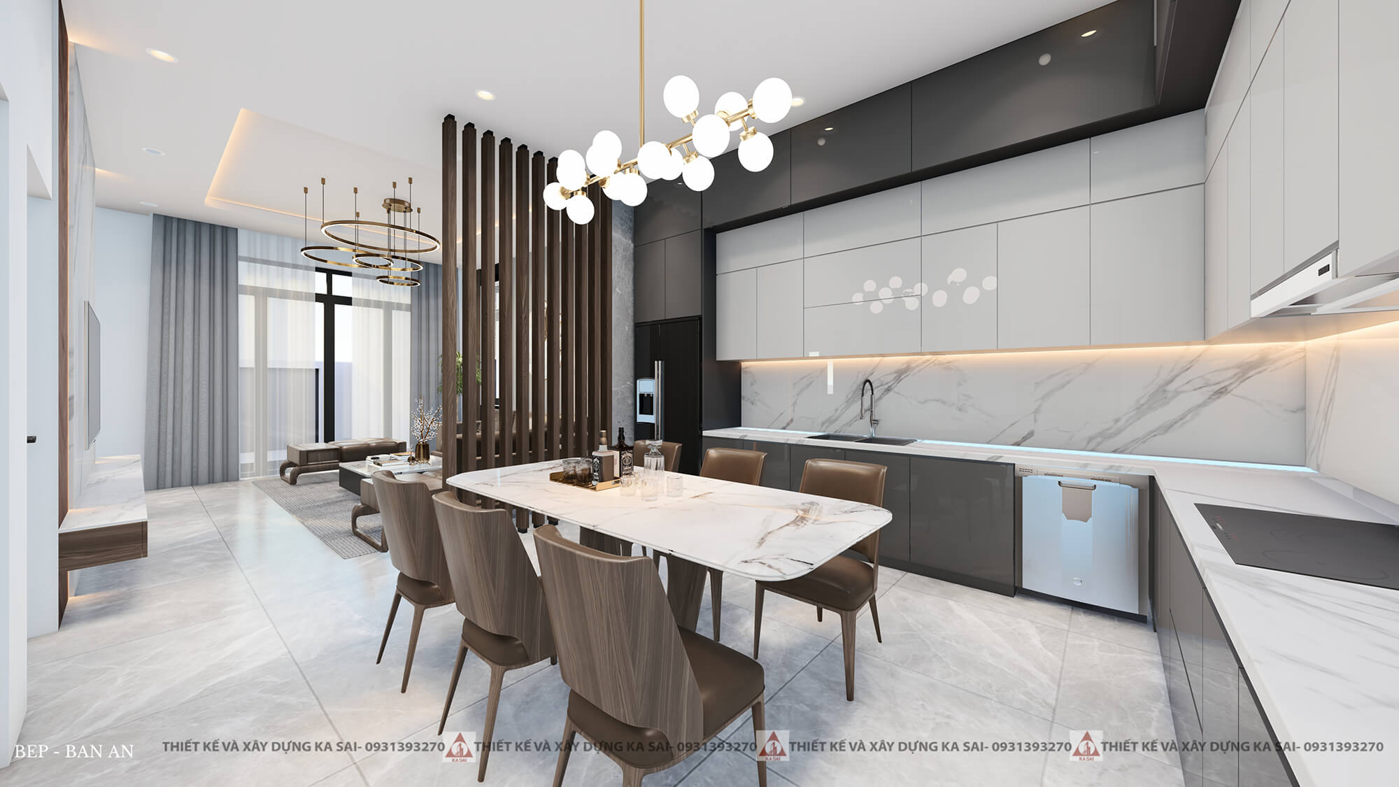 Phòng bếp nhà cấp 4 mái Nhật 3 phòng ngủ