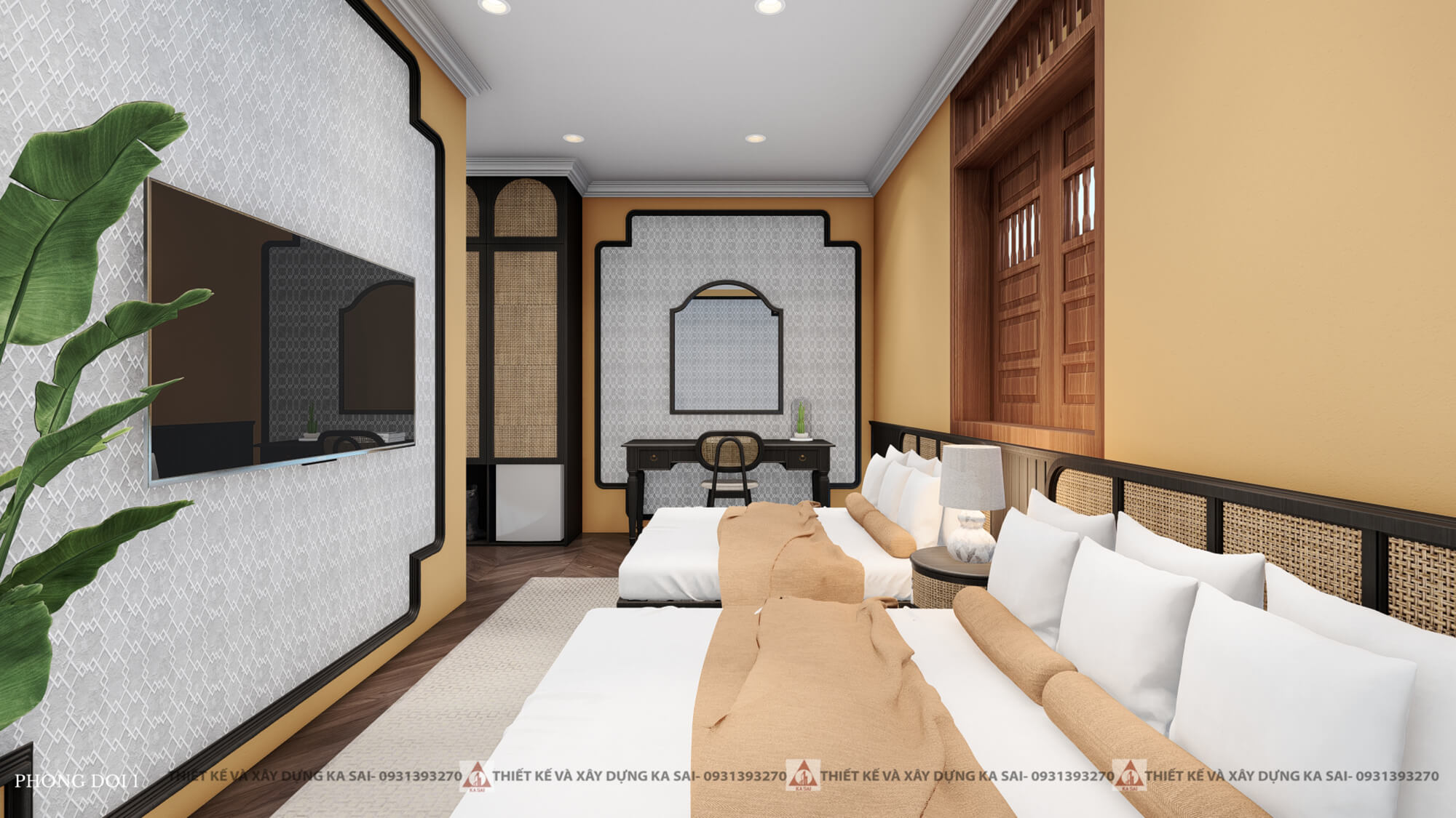 Thiết kế phòng đôi khách sạn ở Huế