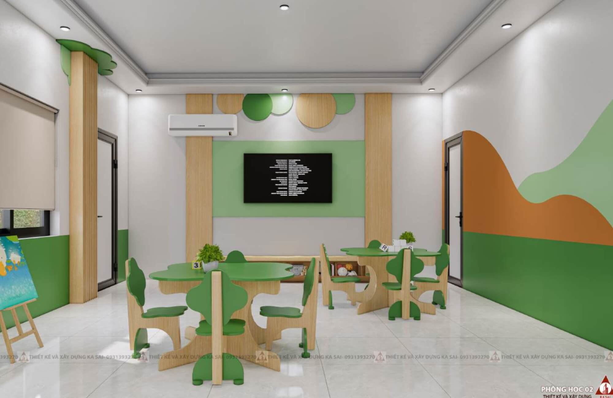 Phòng học 3 mẫu thiết kế trường mầm non đẹp
