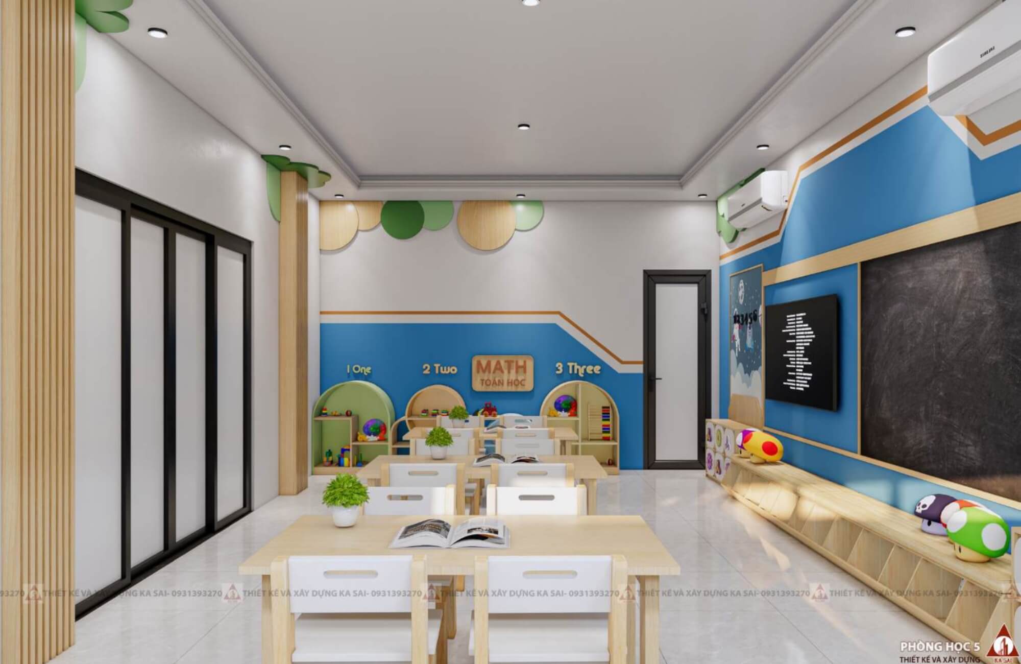 Phòng học 5 mẫu thiết kế trường mầm non đẹp