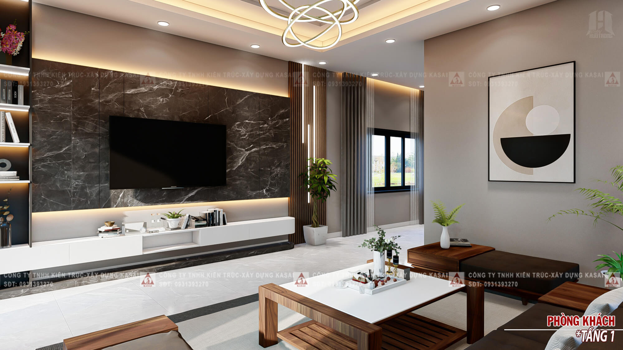 Phòng khách nhà cấp 4 5x20 2 phòng ngủ