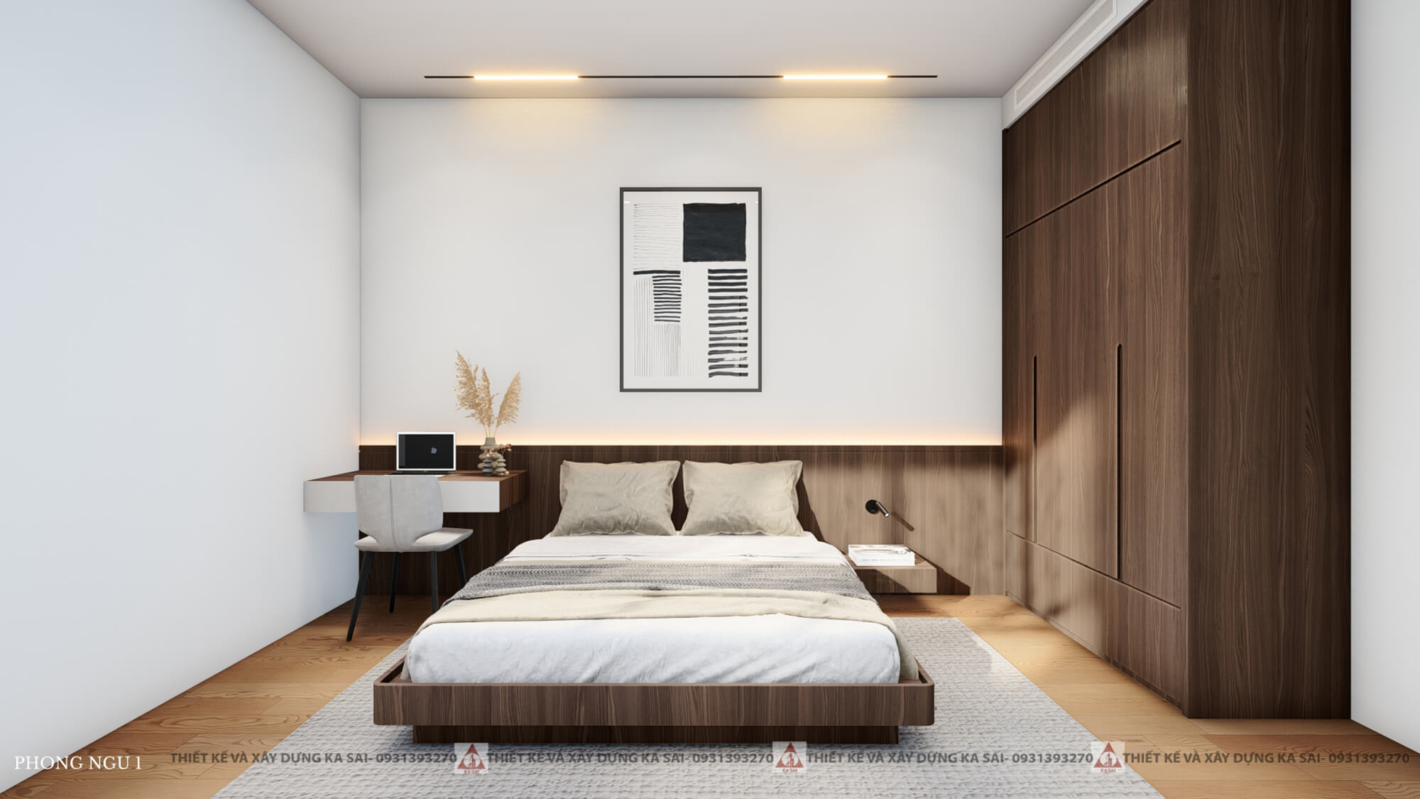 Phòng ngủ 1 nhà 2 tầng 6x20 4 phòng ngủ