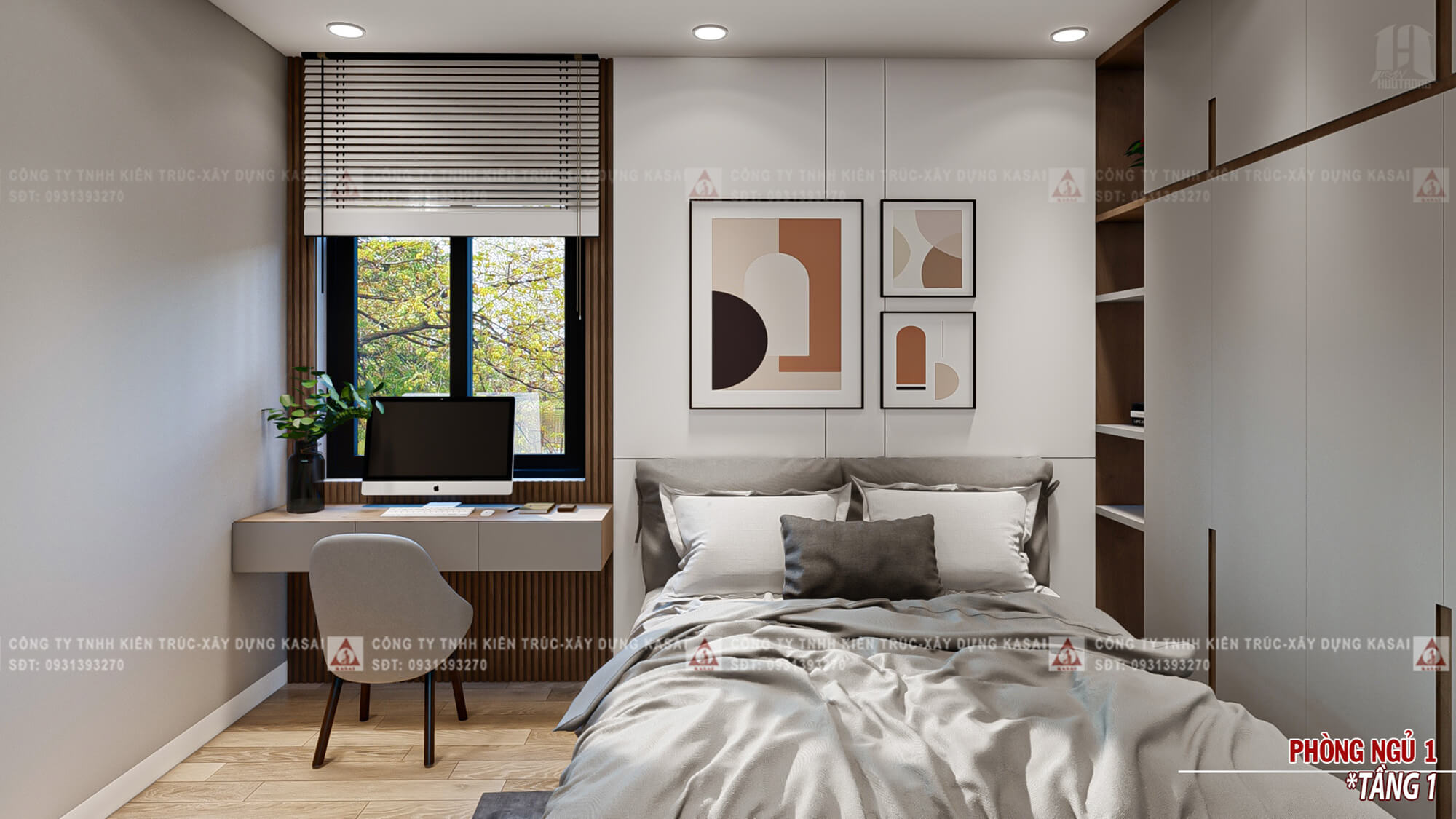 Phòng ngủ 1 nhà cấp 4 5x20 2 phòng ngủ