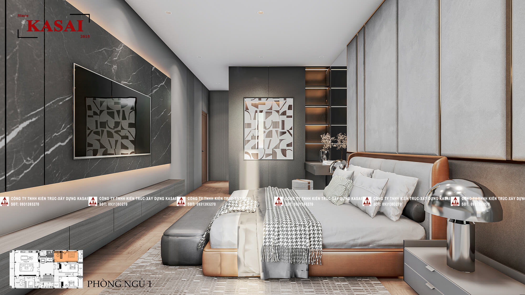 Phòng ngủ 1 tầng 3 căn hộ cho thuê apartment