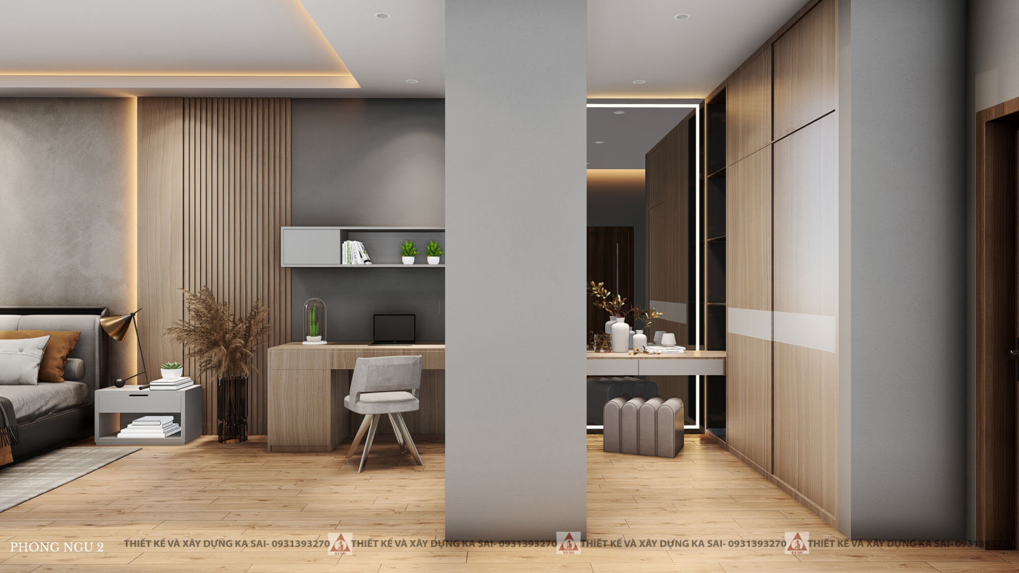 Phòng ngủ 2 biệt thự 10x20 hiện đại