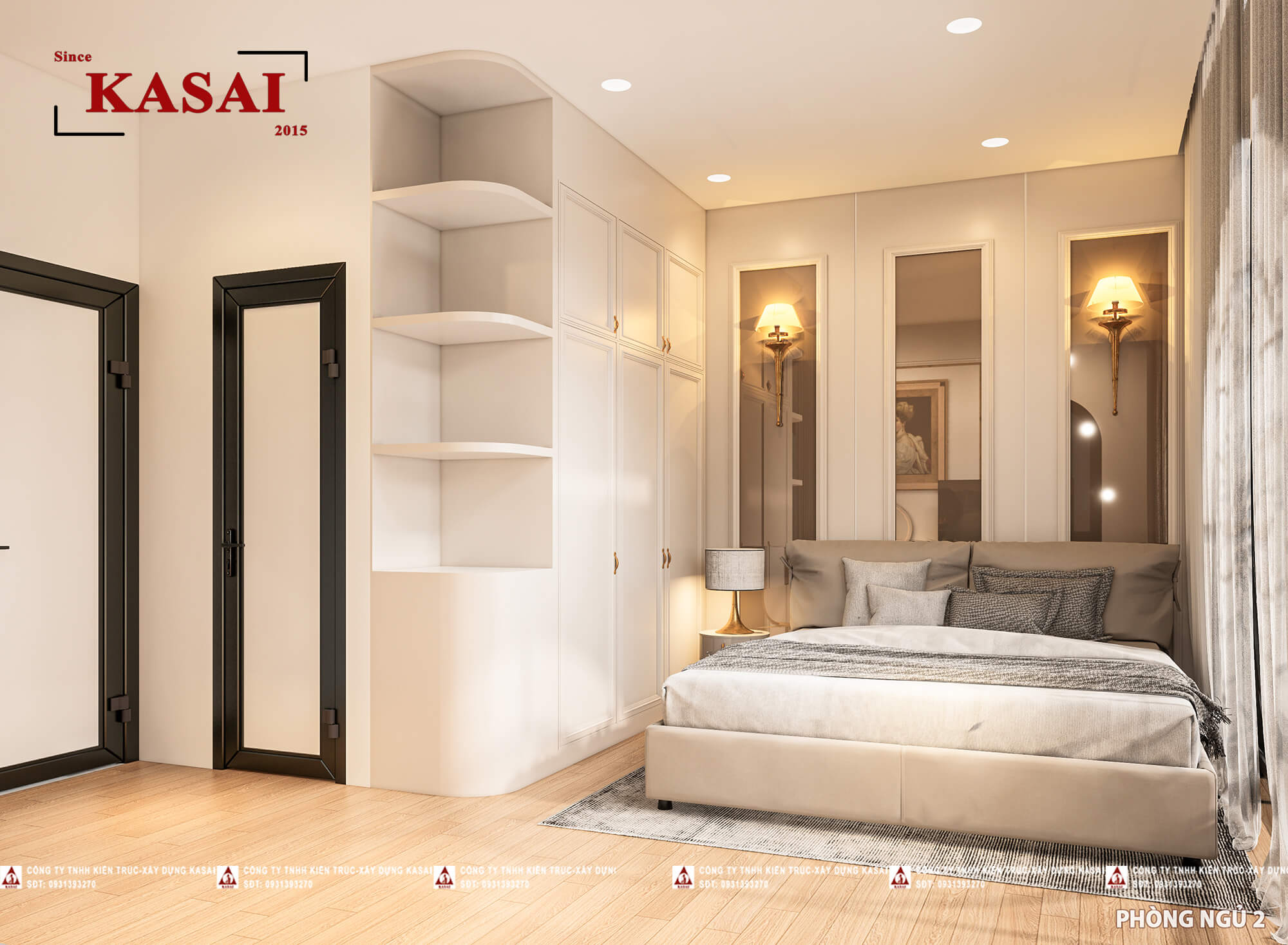 Phòng ngủ 2 biệt thự tân cổ điển 4 tầng