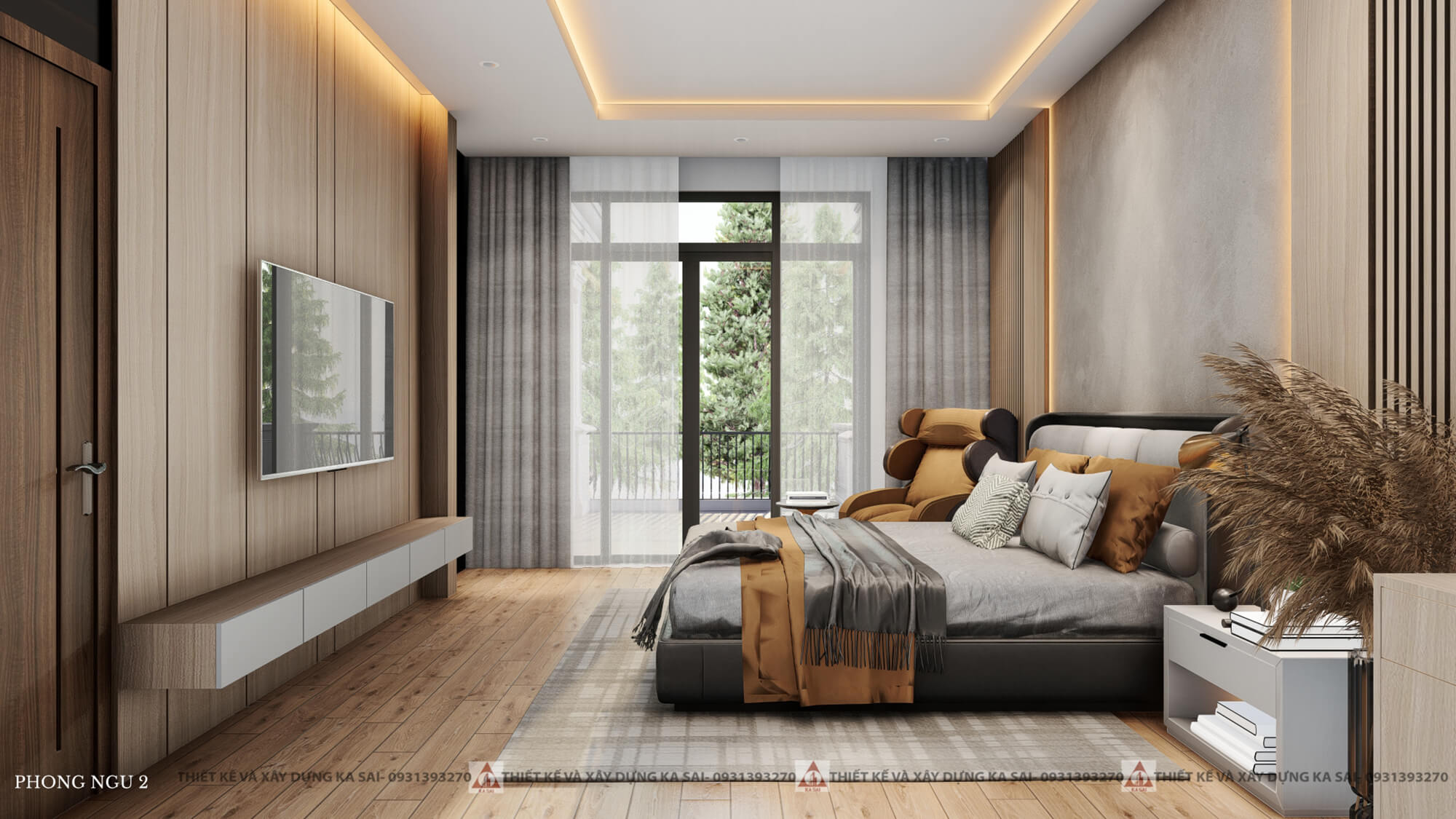 Phòng ngủ 2 biệt thự 10x20 hiện đại
