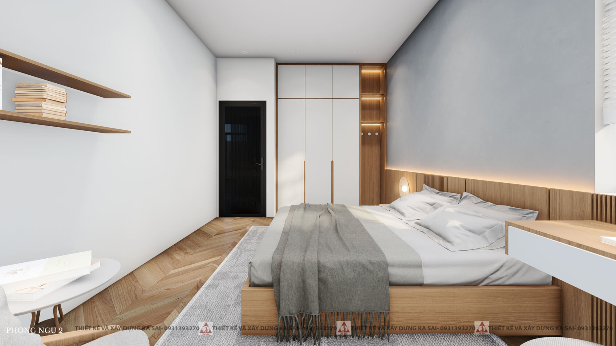 Phòng ngủ 2 mẫu nhà cấp 4 5x15 2 phòng ngủ