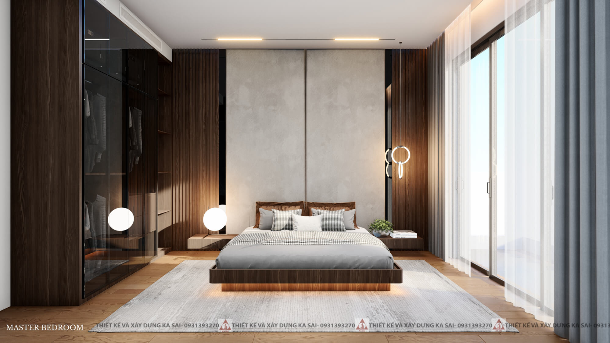Phòng ngủ 2 nhà 2 tầng 6x20 4 phòng ngủ