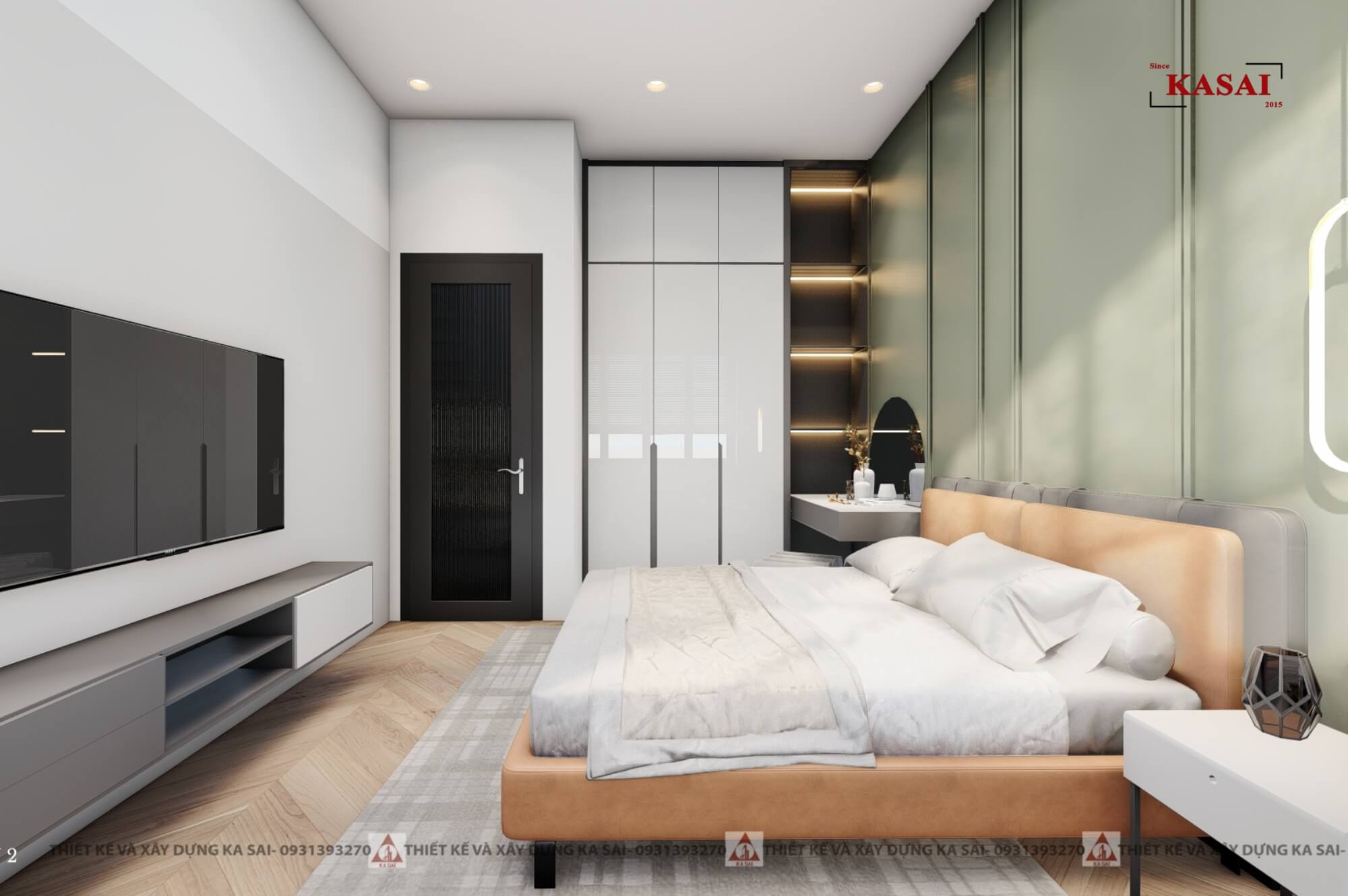 Phòng ngủ 2 nhà 3 tầng tân cổ điển hiện đại