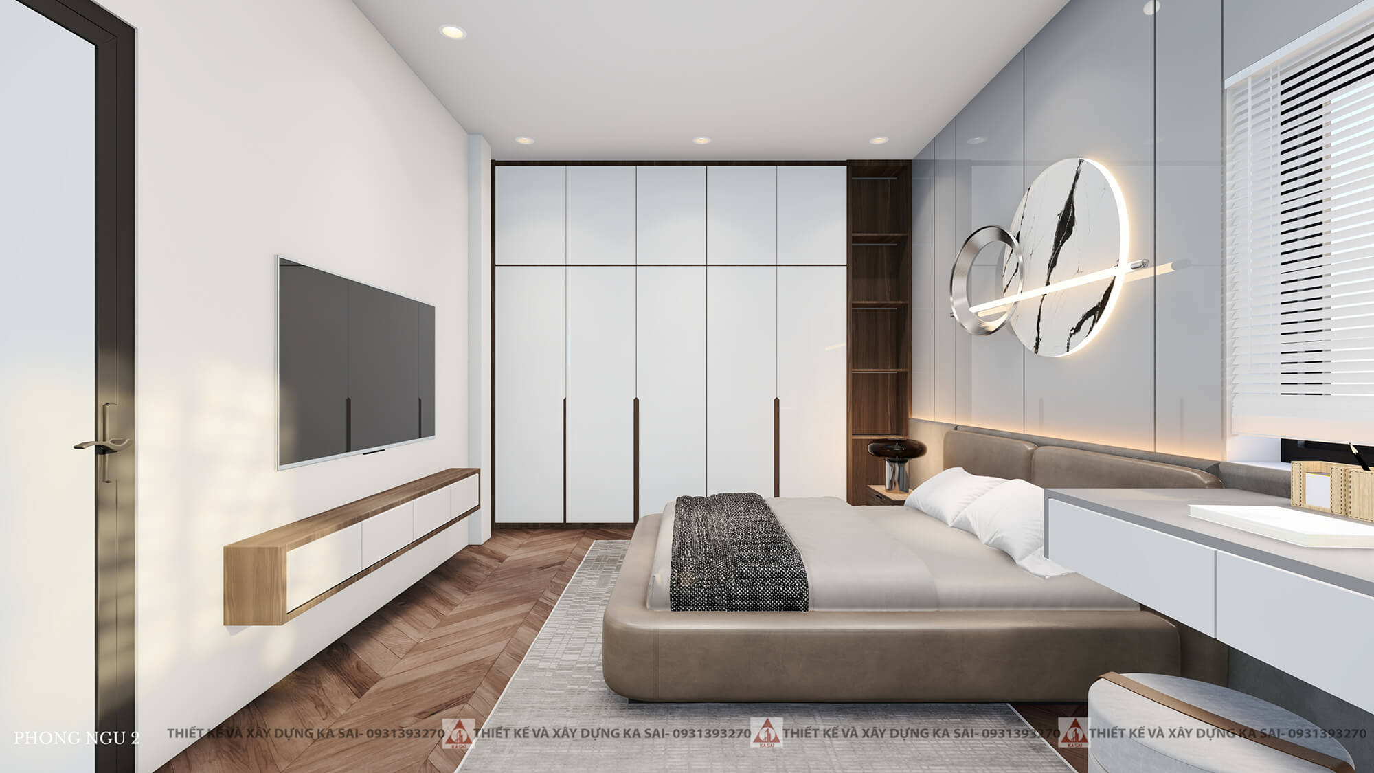 Phòng ngủ 2 nhà cấp 4 mái Nhật 3 phòng ngủ