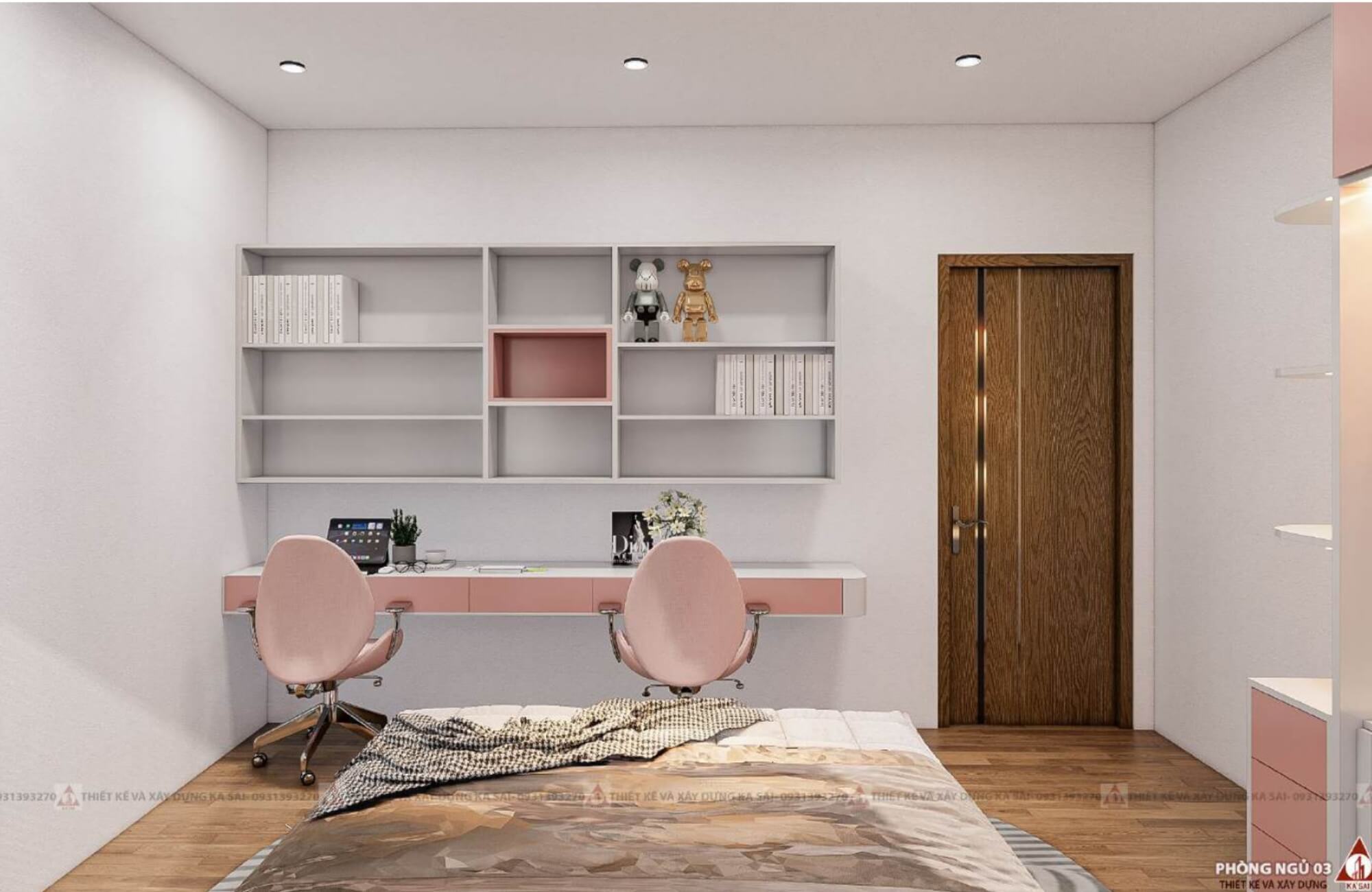 Phòng ngủ 3 7x20m thiết kế nhà ngang 7m dài 20m