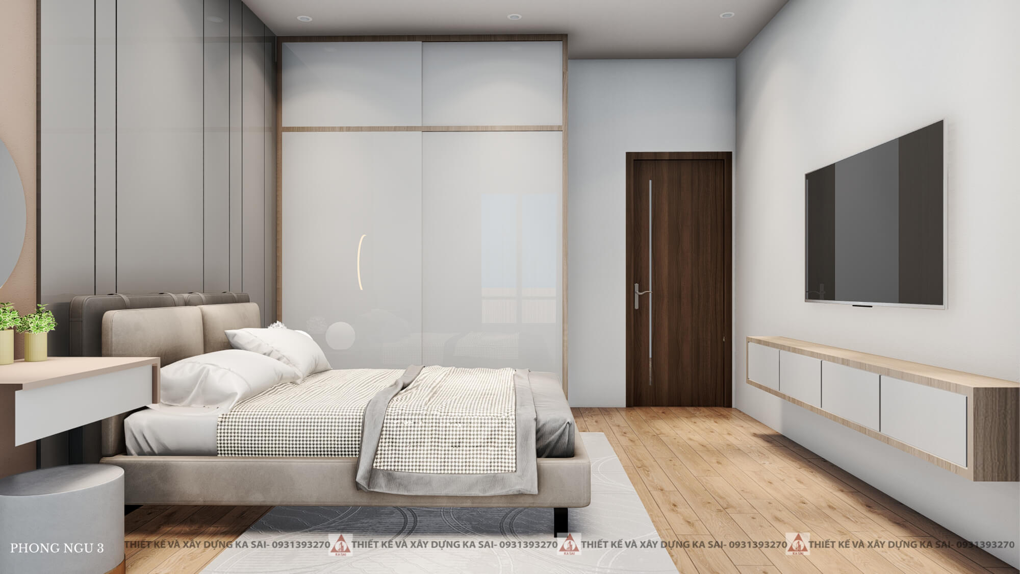 Phòng ngủ 3 biệt thự 10x20 hiện đại