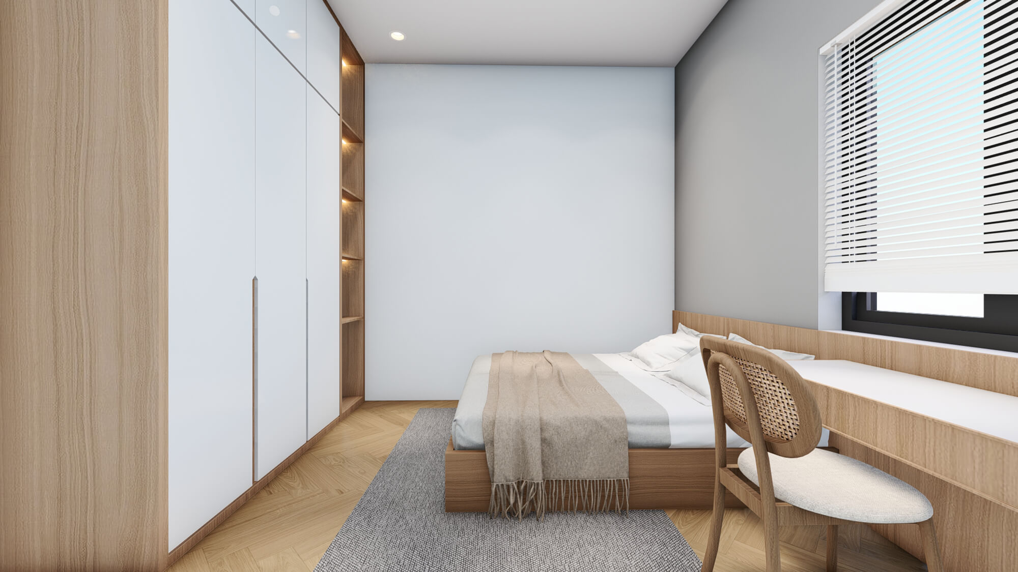 Phòng ngủ 3 mẫu nhà 2 tầng 5x20 4 phòng ngủ