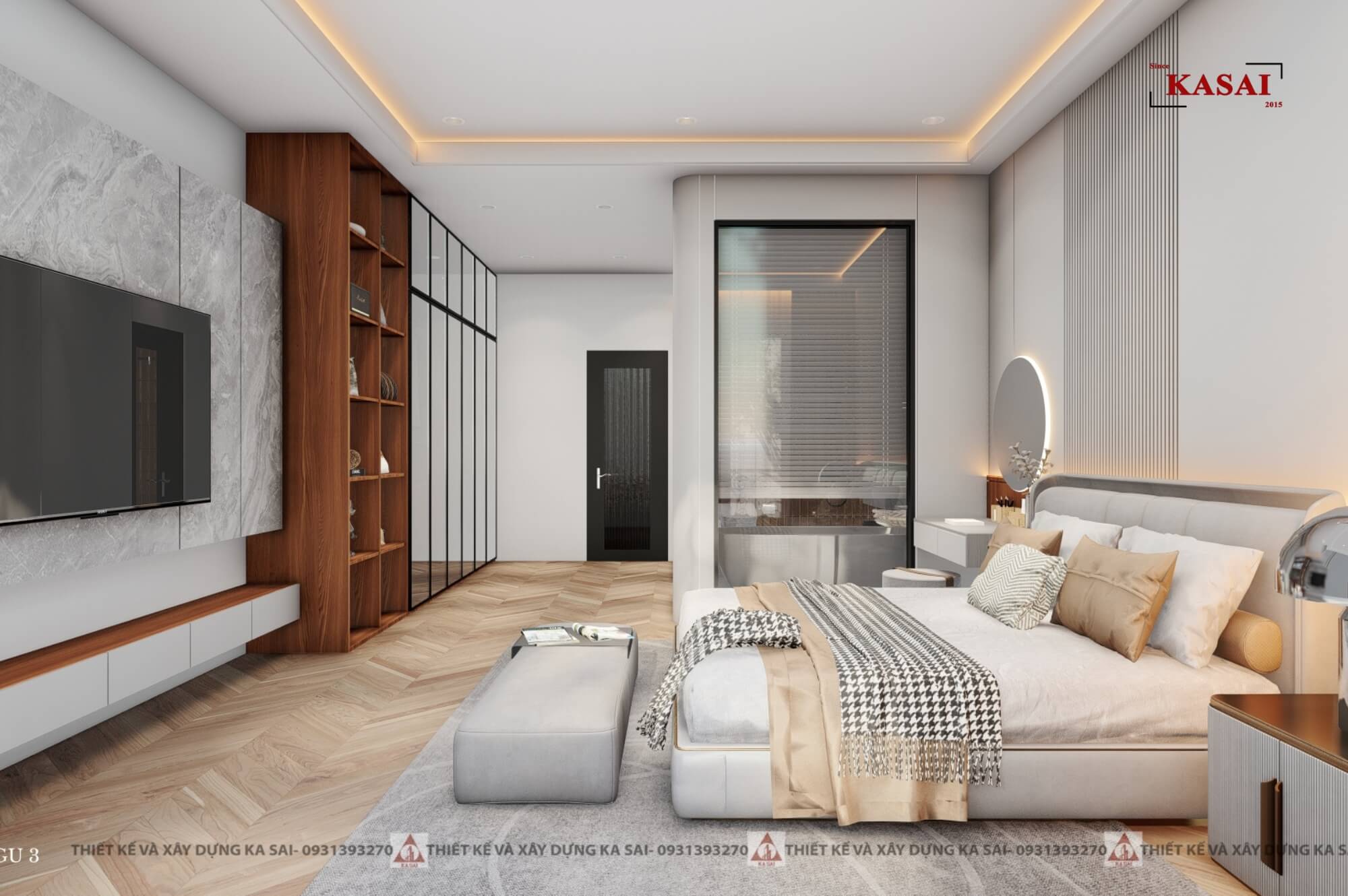 Phòng ngủ 3 nhà 3 tầng tân cổ điển hiện đại