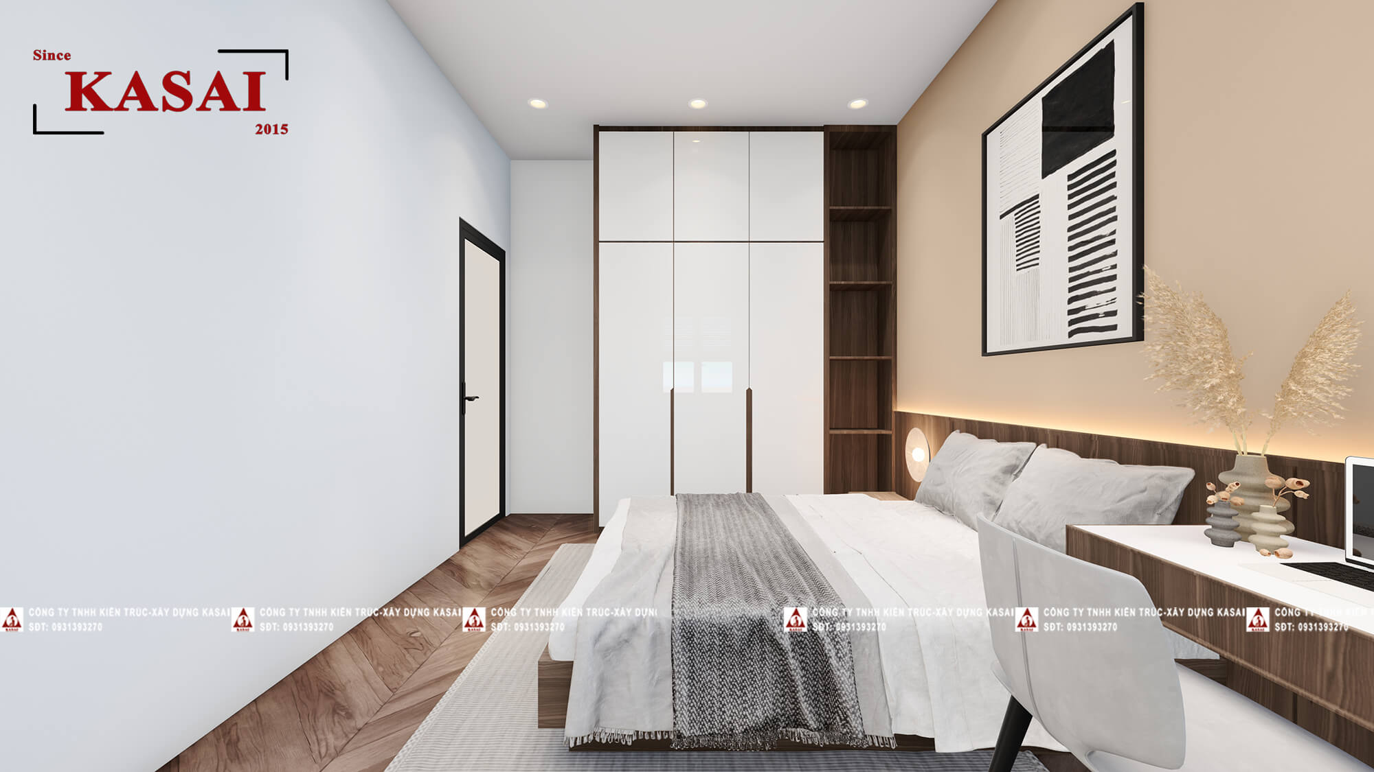 Phòng ngủ 3 nhà cấp 4 mái Nhật 3 phòng ngủ