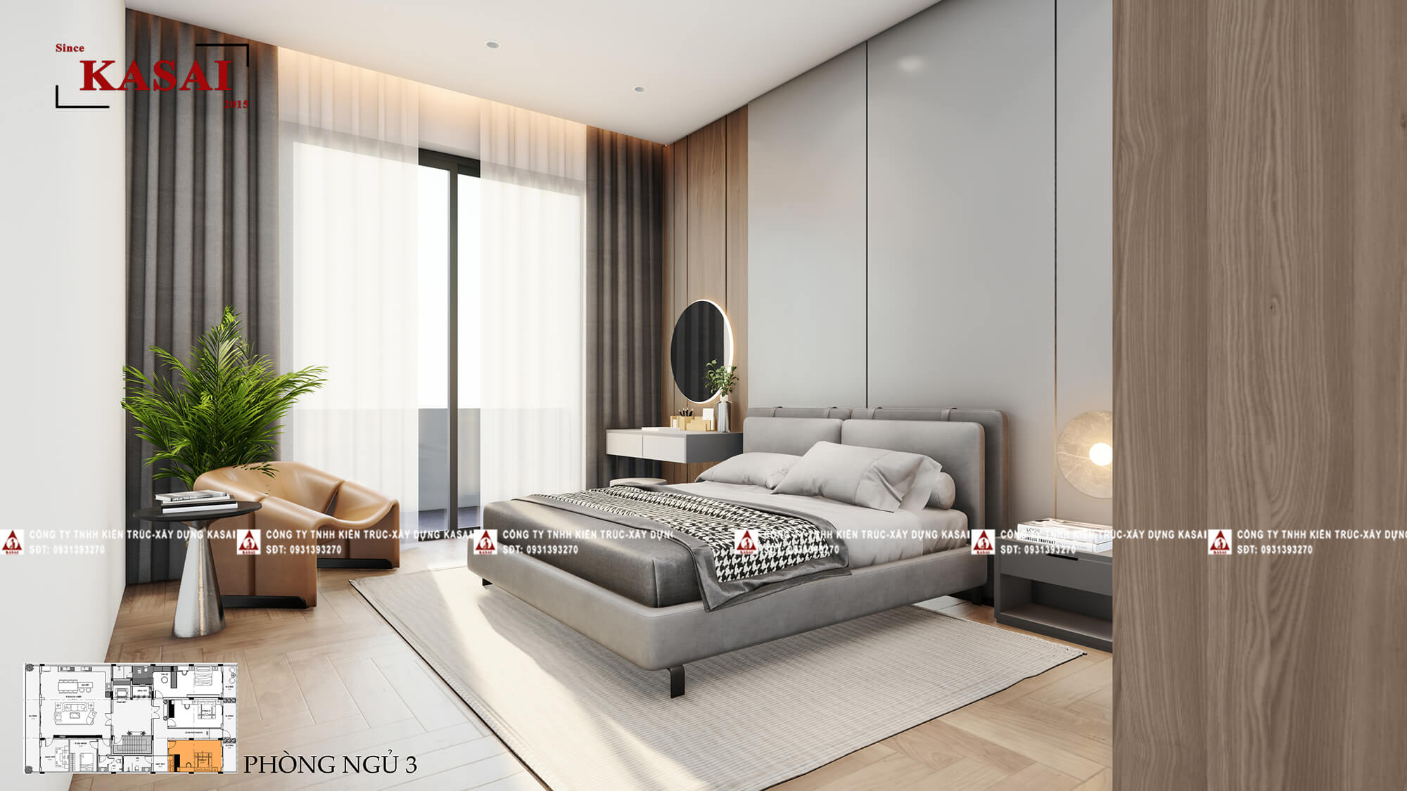 Phòng ngủ 3 tầng 3 căn hộ cho thuê apartment