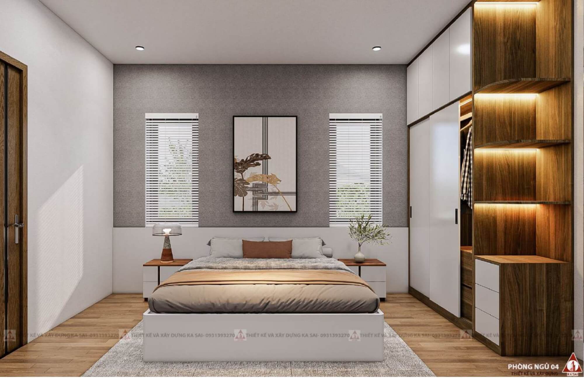 Phòng ngủ 4 7x20m thiết kế nhà ngang 7m dài 20m
