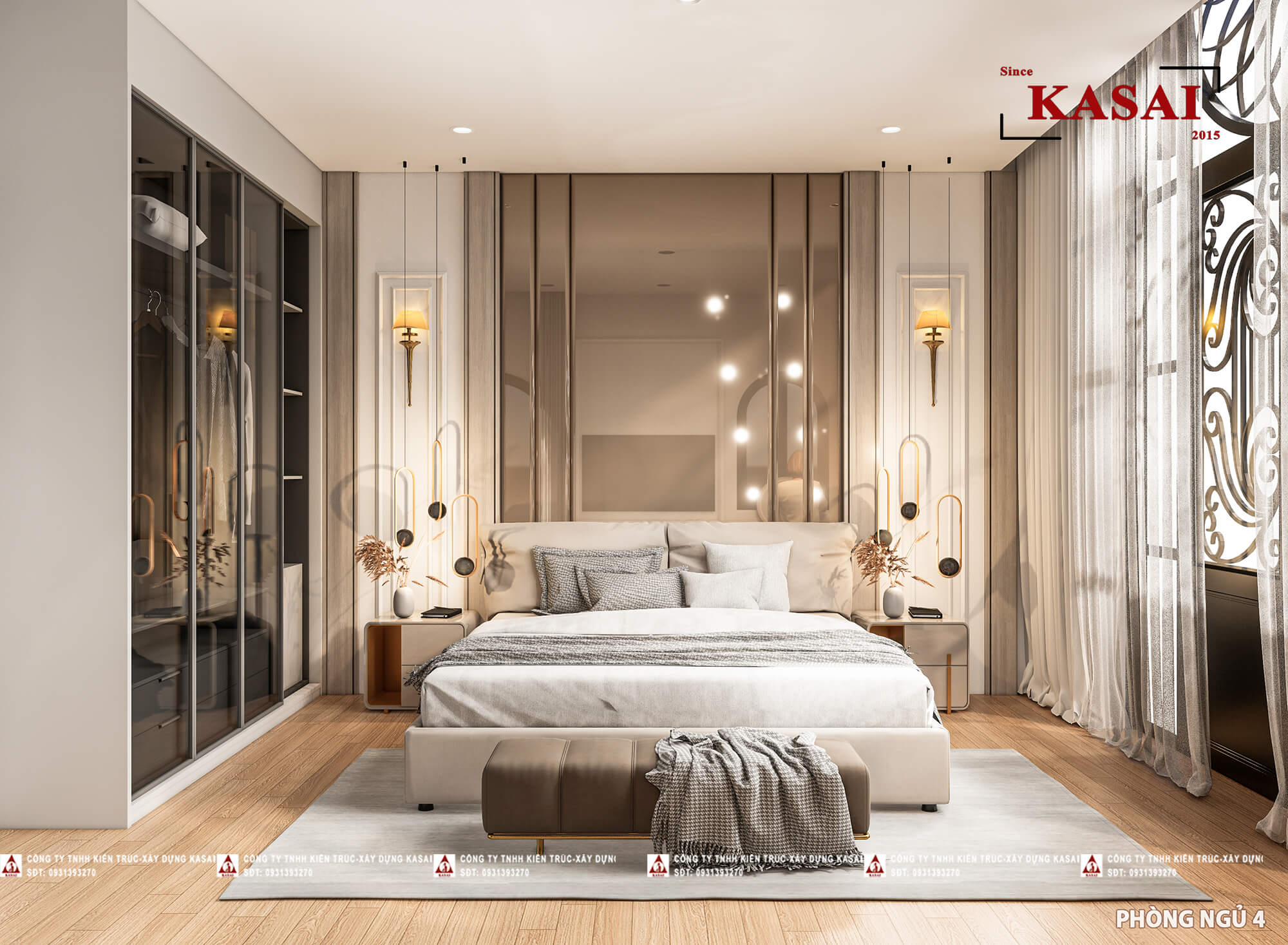 Phòng ngủ 4 biệt thự tân cổ điển 4 tầng
