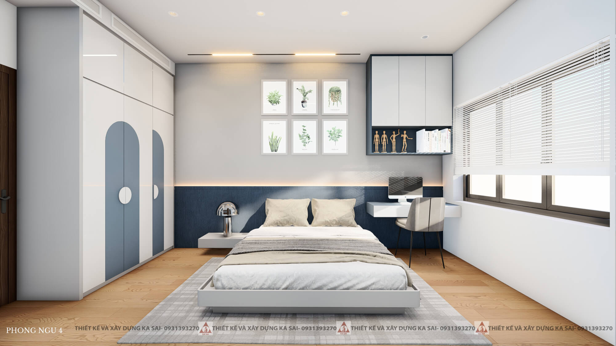 Phòng ngủ 4 nhà 2 tầng 6x20 4 phòng ngủ