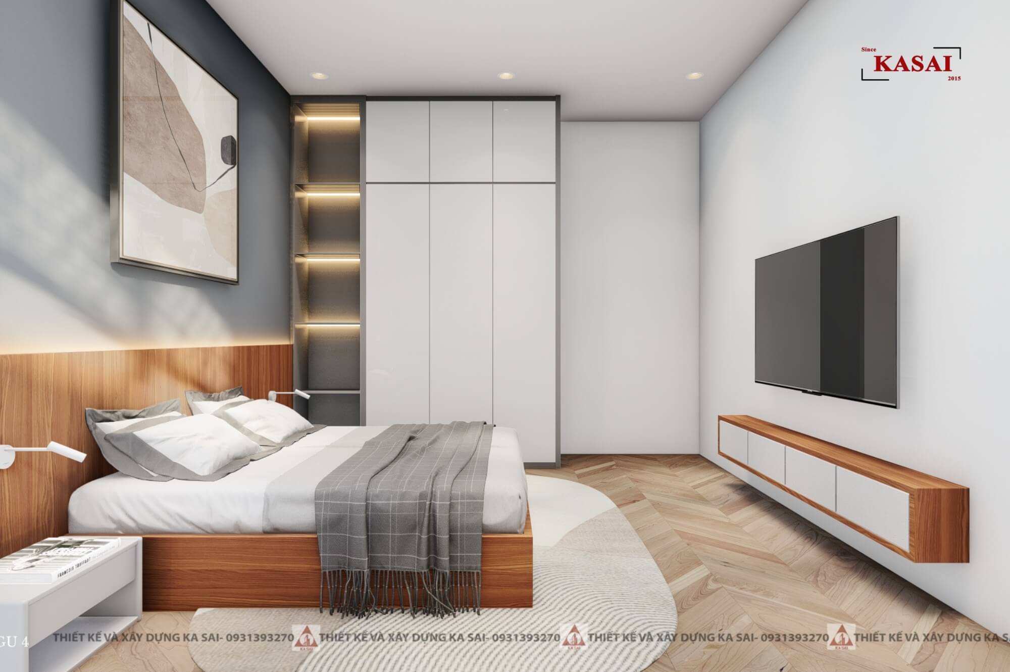 Phòng ngủ 4 nhà 3 tầng tân cổ điển hiện đại