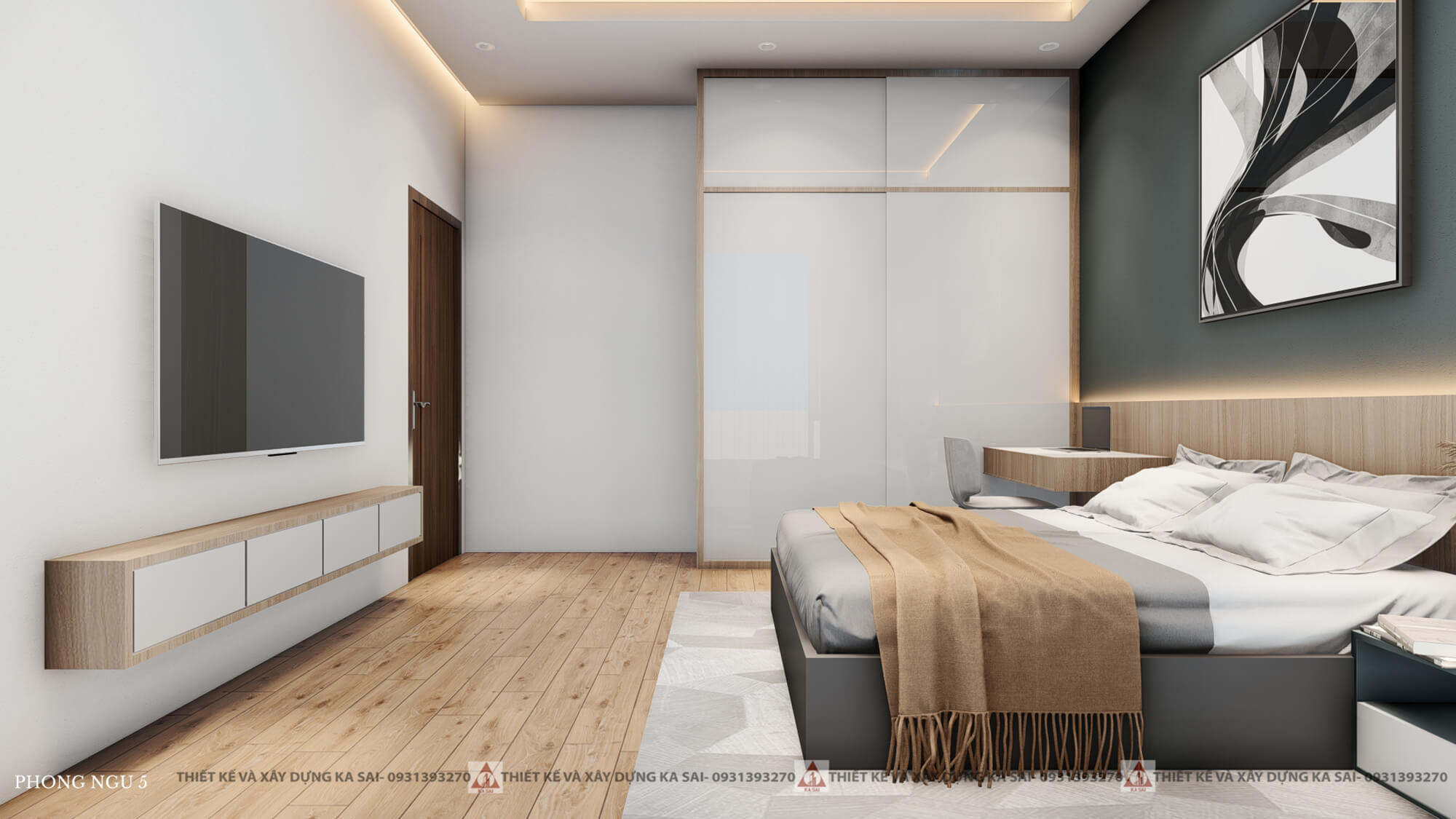 Phòng ngủ 5 biệt thự 10x20 hiện đại