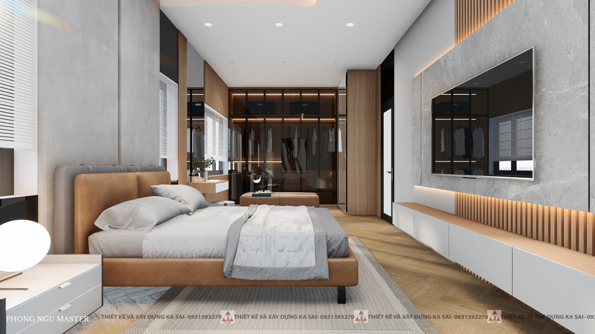 Phòng ngủ master mẫu nhà 2 tầng 5x20 4 phòng ngủ