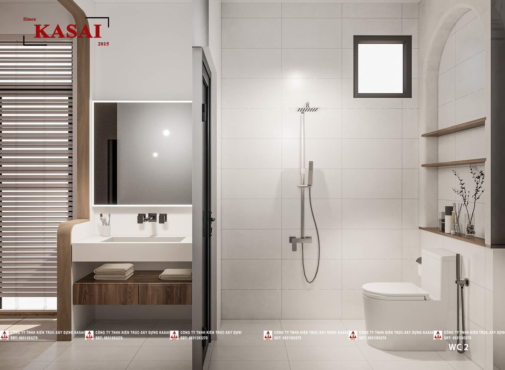 Phòng WC biệt thự tân cổ điển 3 tầng mái Nhật