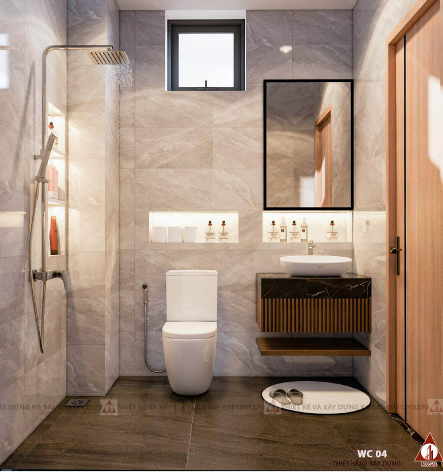 Phòng WC mẫu nhà ống 3 tầng mặt tiền 5m 18