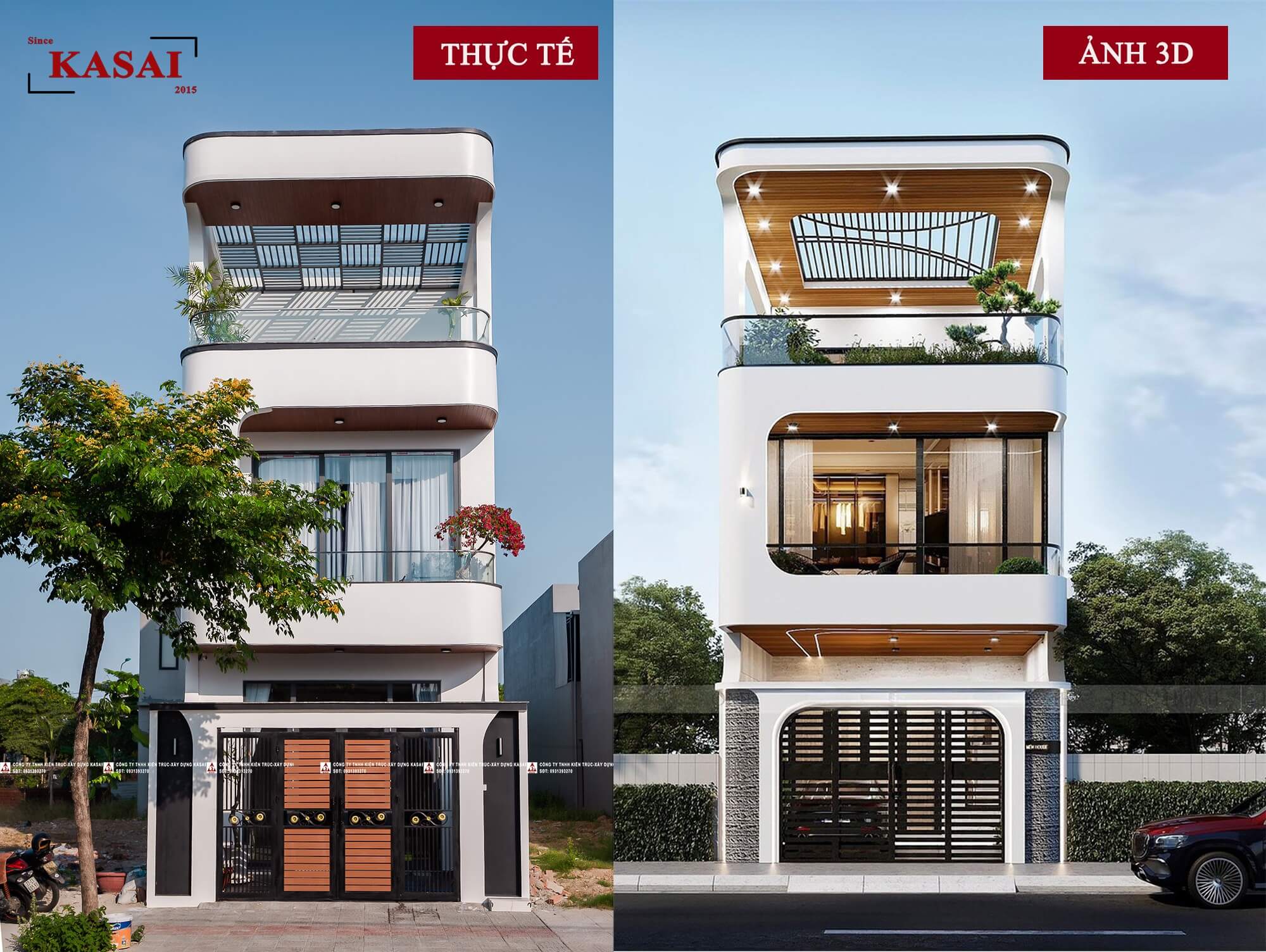 So sánh nhà H's House thực tế và 3D