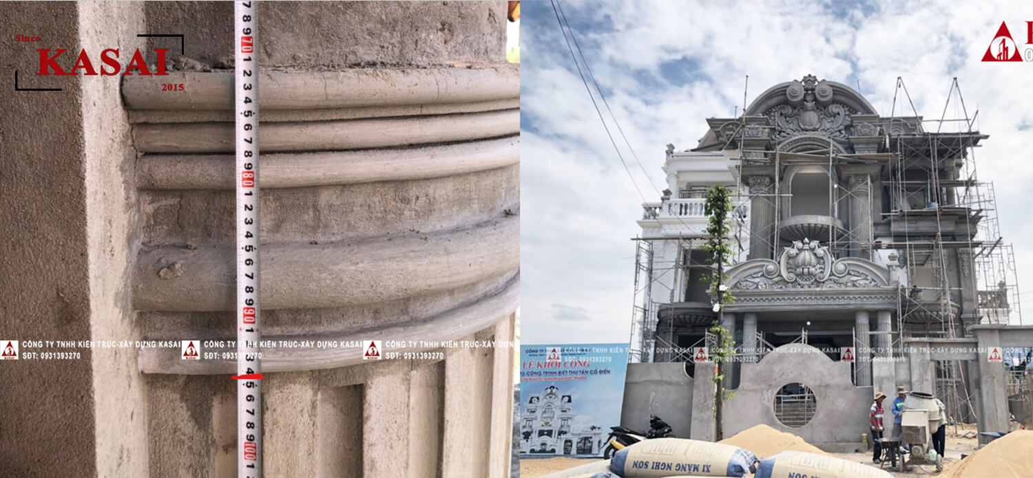 Thi công đắp phào chỉ mặt tiền