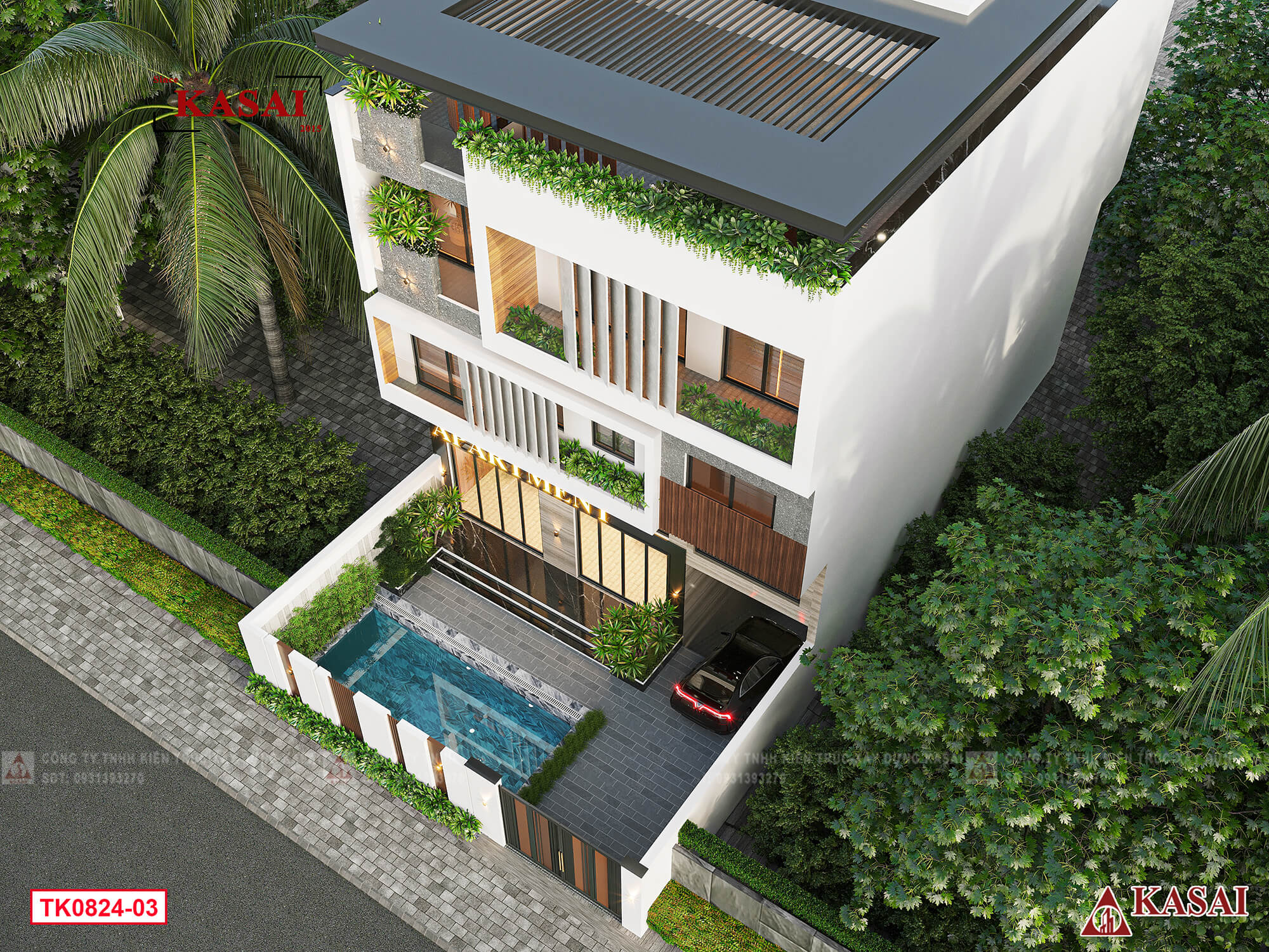 Thiết kế mặt tiền căn hộ cho thuê Aparment