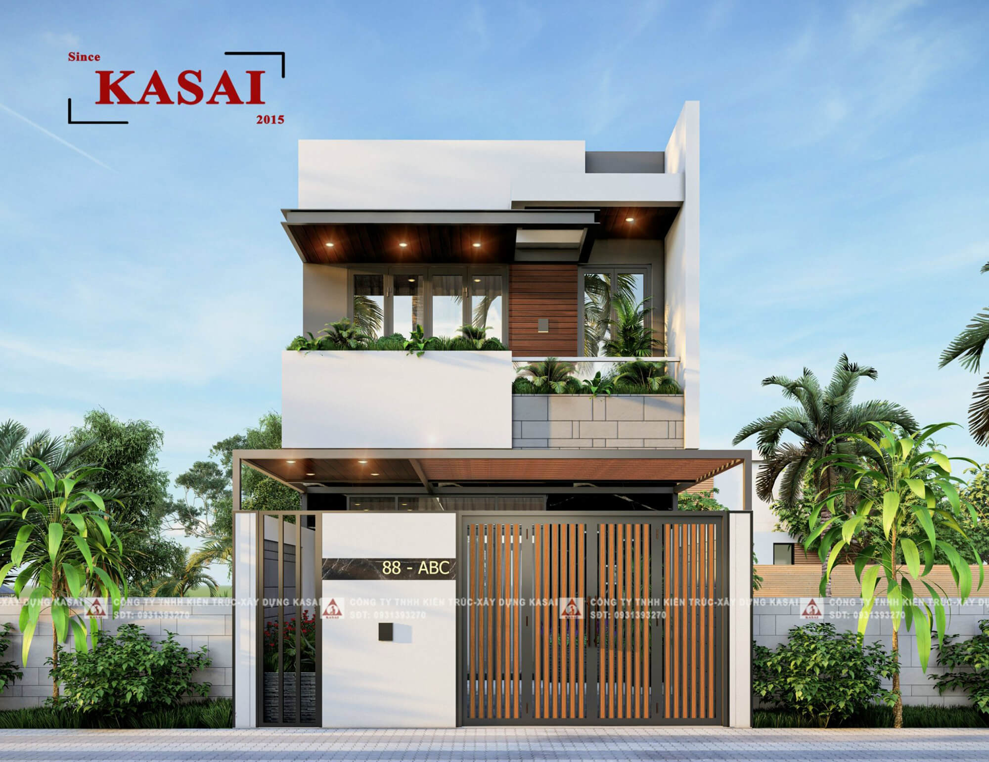 Thiết kế mẫu nhà 2 tầng 6x20m