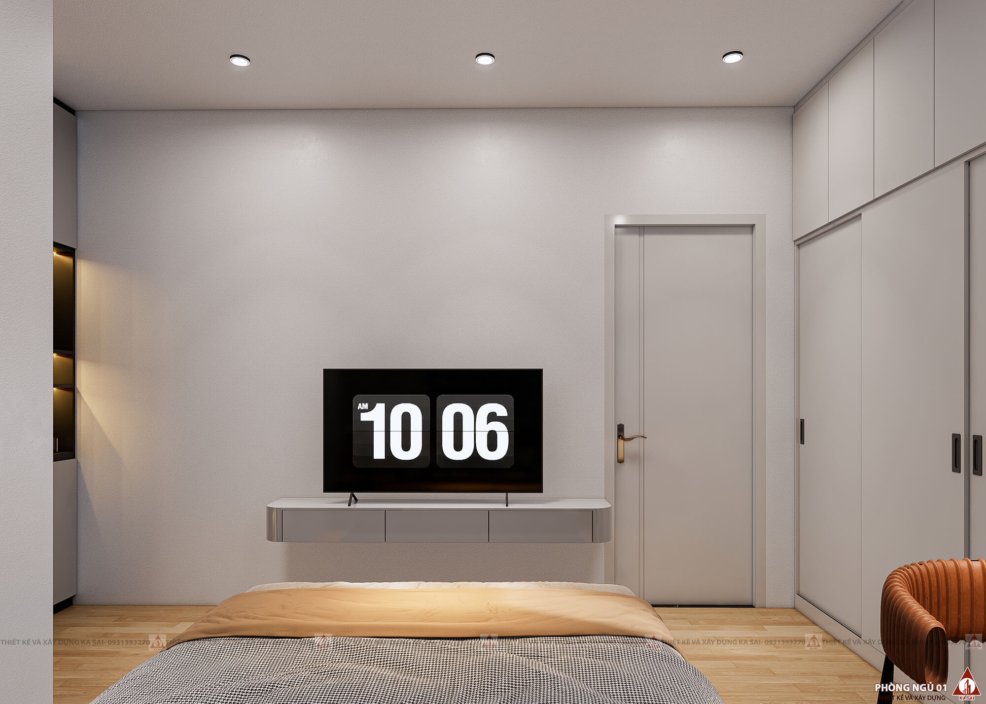 Thiết kế phòng ngủ 1 nhà rộng 7m dài 15m 2 tầng mái Nhật