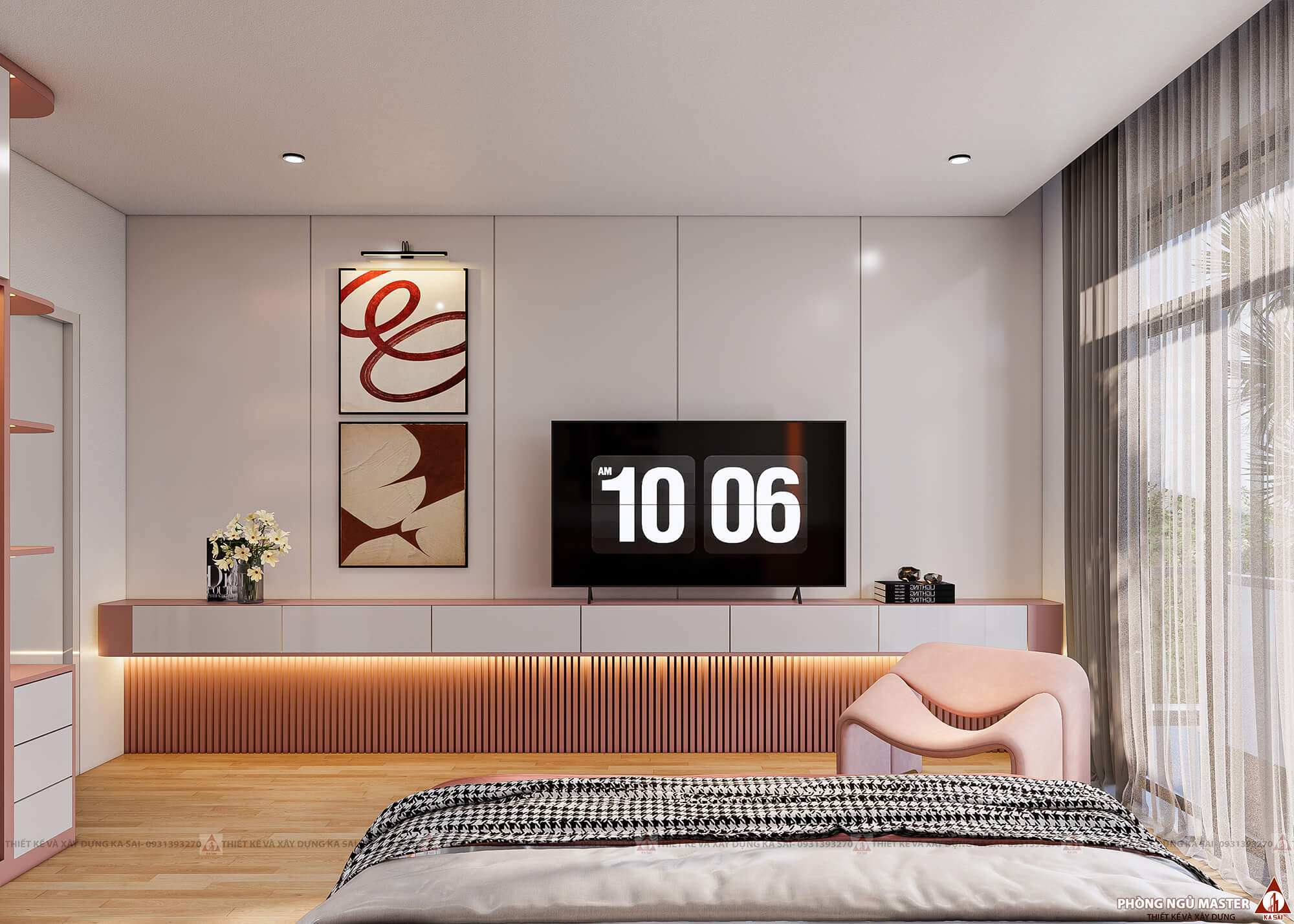 Thiết kế phòng ngủ 2 nhà rộng 7m dài 15m 2 tầng mái Nhật