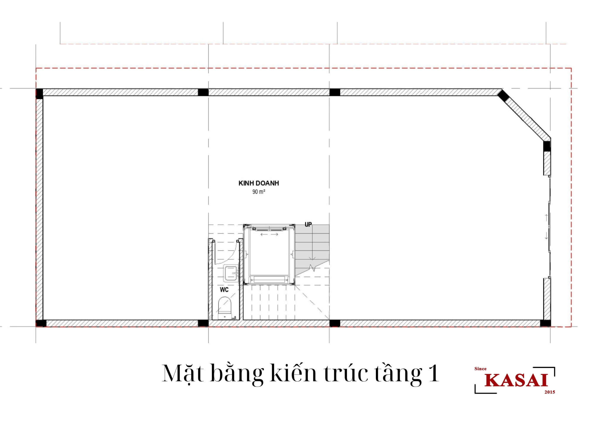 Bản vẽ tầng 1 thiết kế nhà 7,5x15