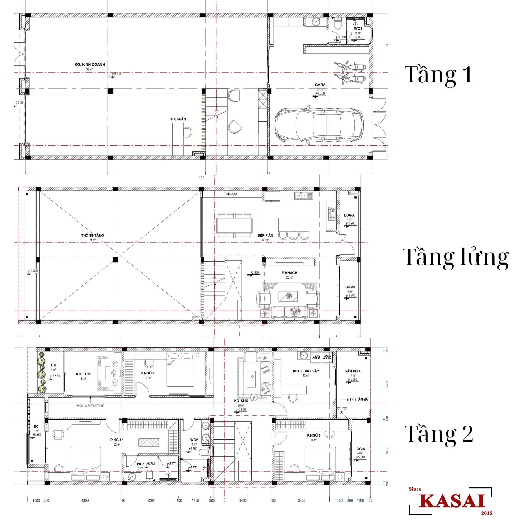 Bản vẽ thiết kế nhà 10m mặt tiền kết hợp kinh doanh