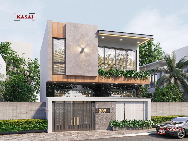 Thiết kế mặt tiền nhà 2 tầng 8x10m