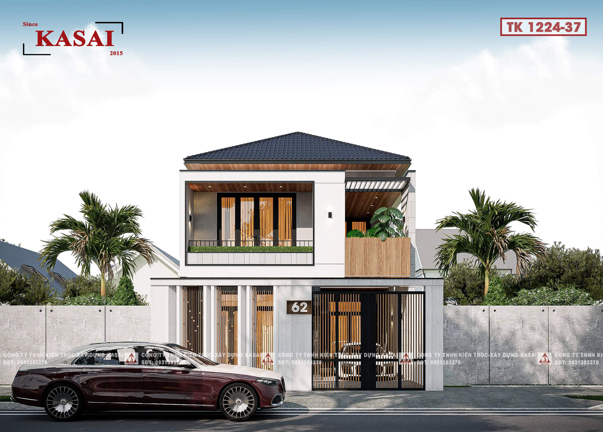 Mẫu nhà 8x15m đẹp 2 tầng