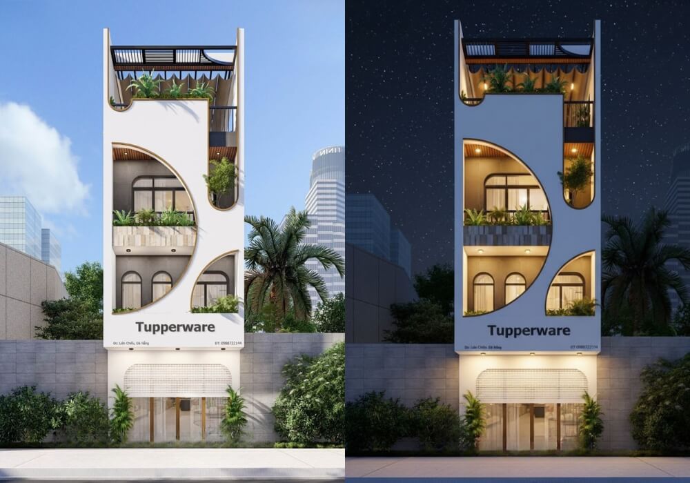 Mẫu nhà ống 4 tầng đẹp hiện đại không thể rời mắt của chị Hương