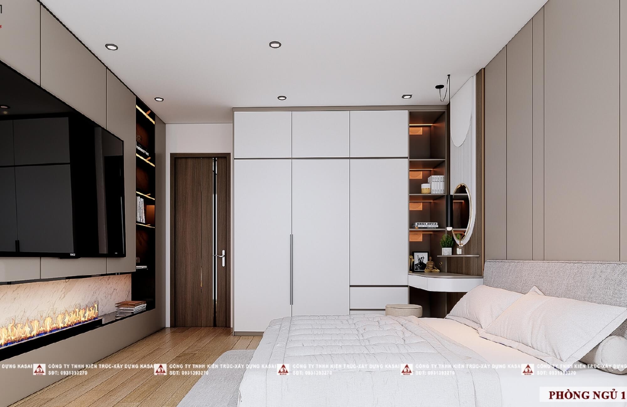 Phòng ngủ 1 thiết kế biệt thự sân vườn đẹp hiện đại