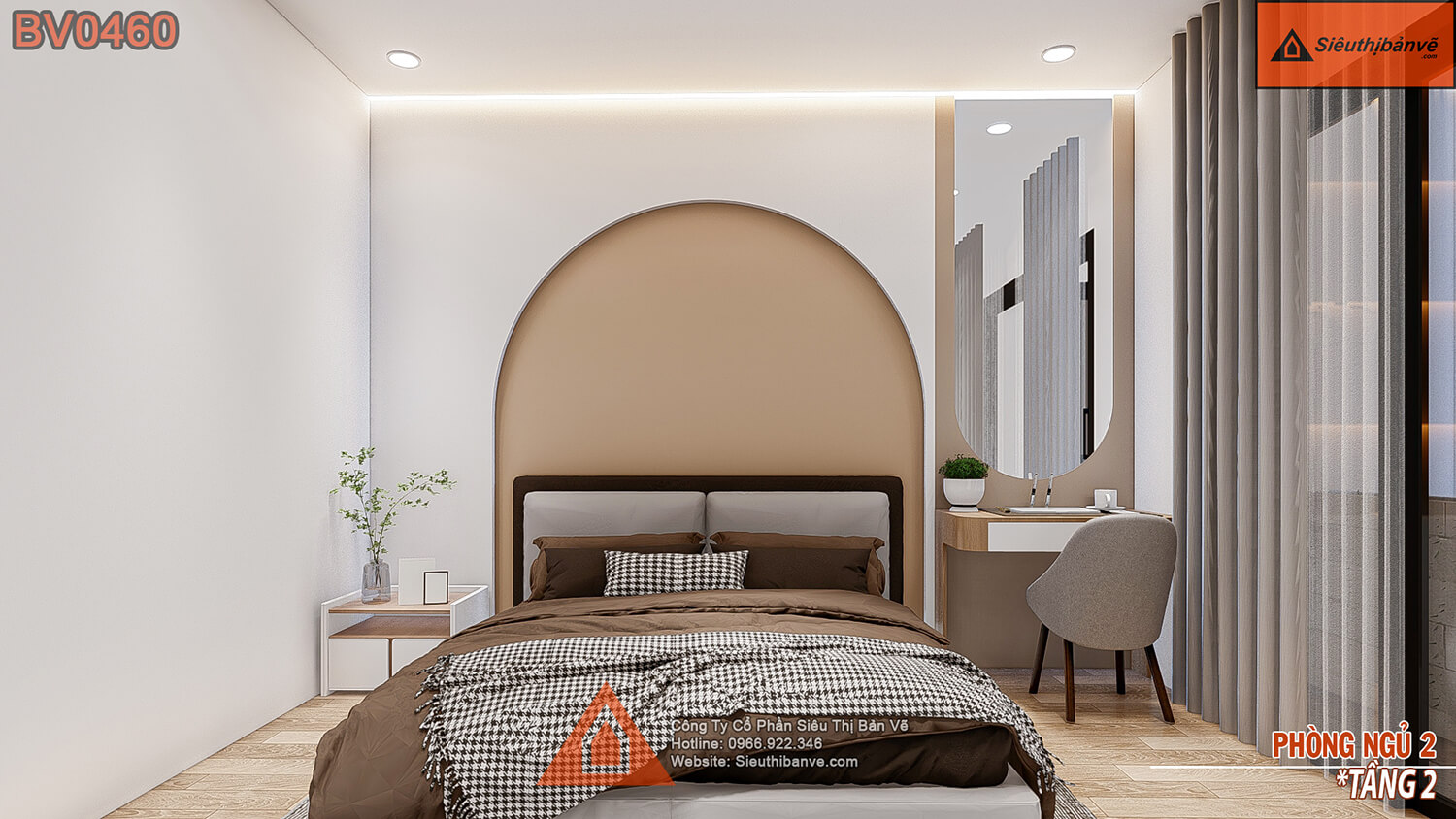 Phòng ngủ 2 mẫu nhà 4 tầng đẹp hiện đại