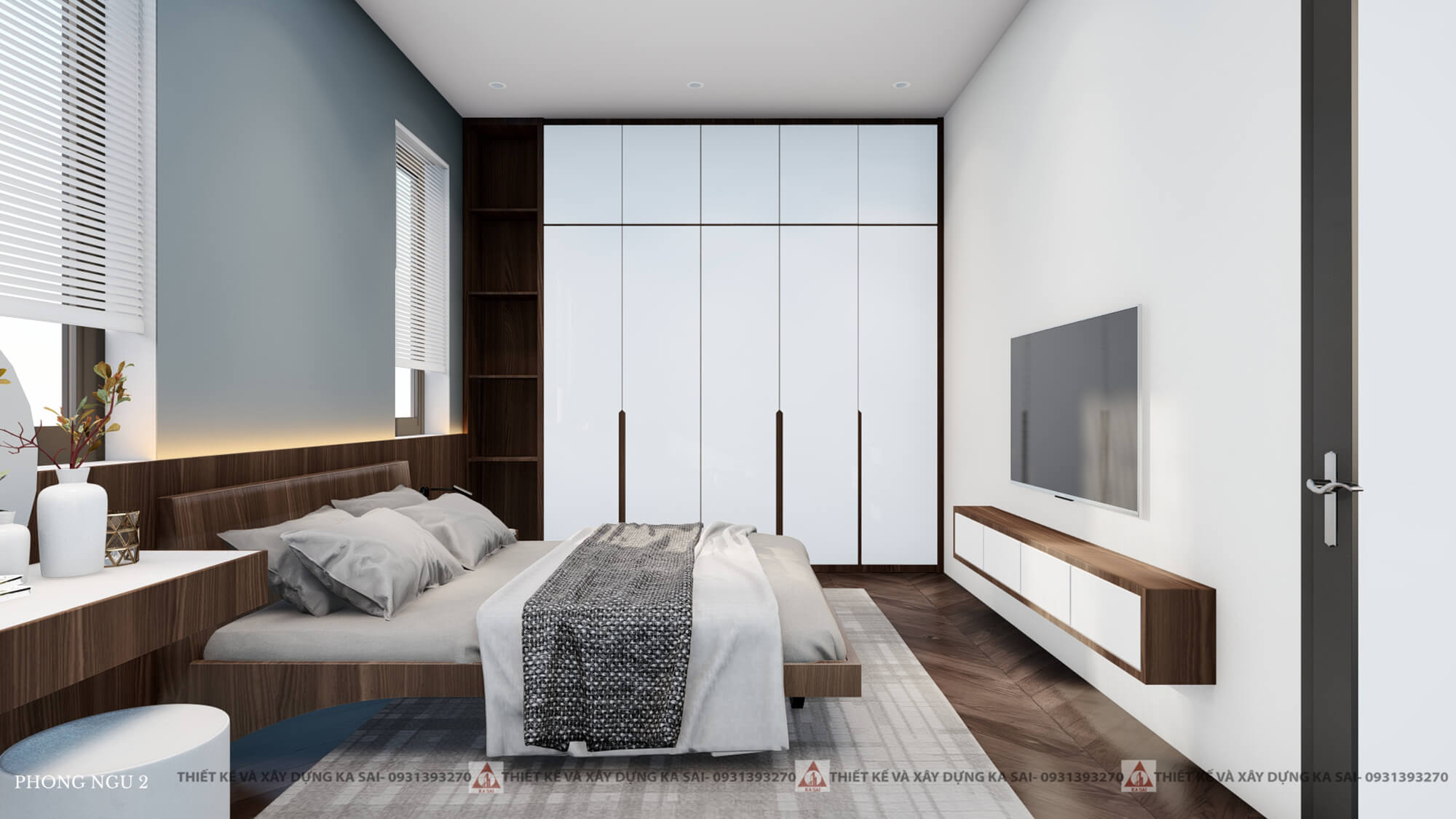 Phòng ngủ nhà 1 tầng 4 phòng ngủ 150m2